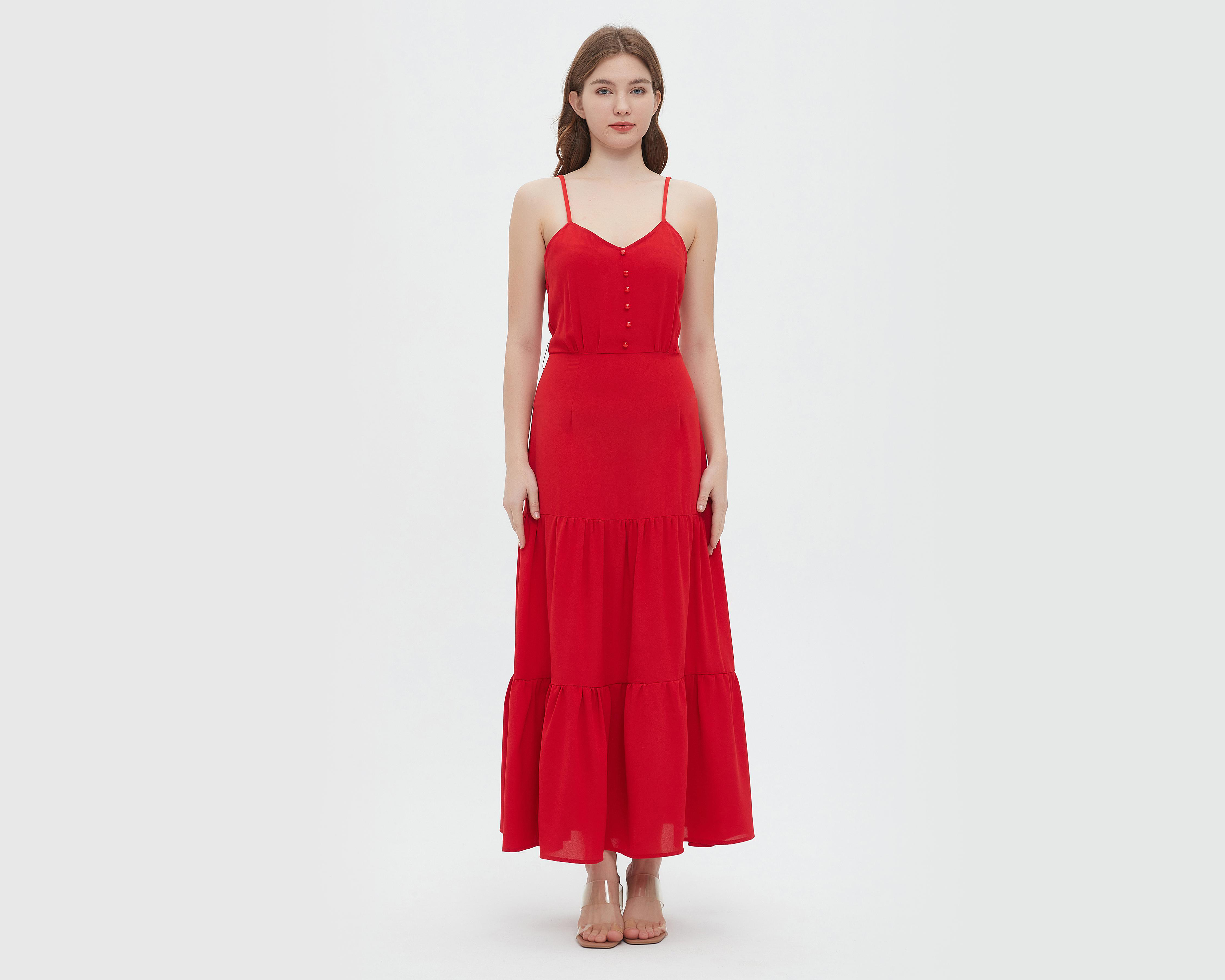 Foto 2 | Vestido Sahara Casual de Tirantes Rojo