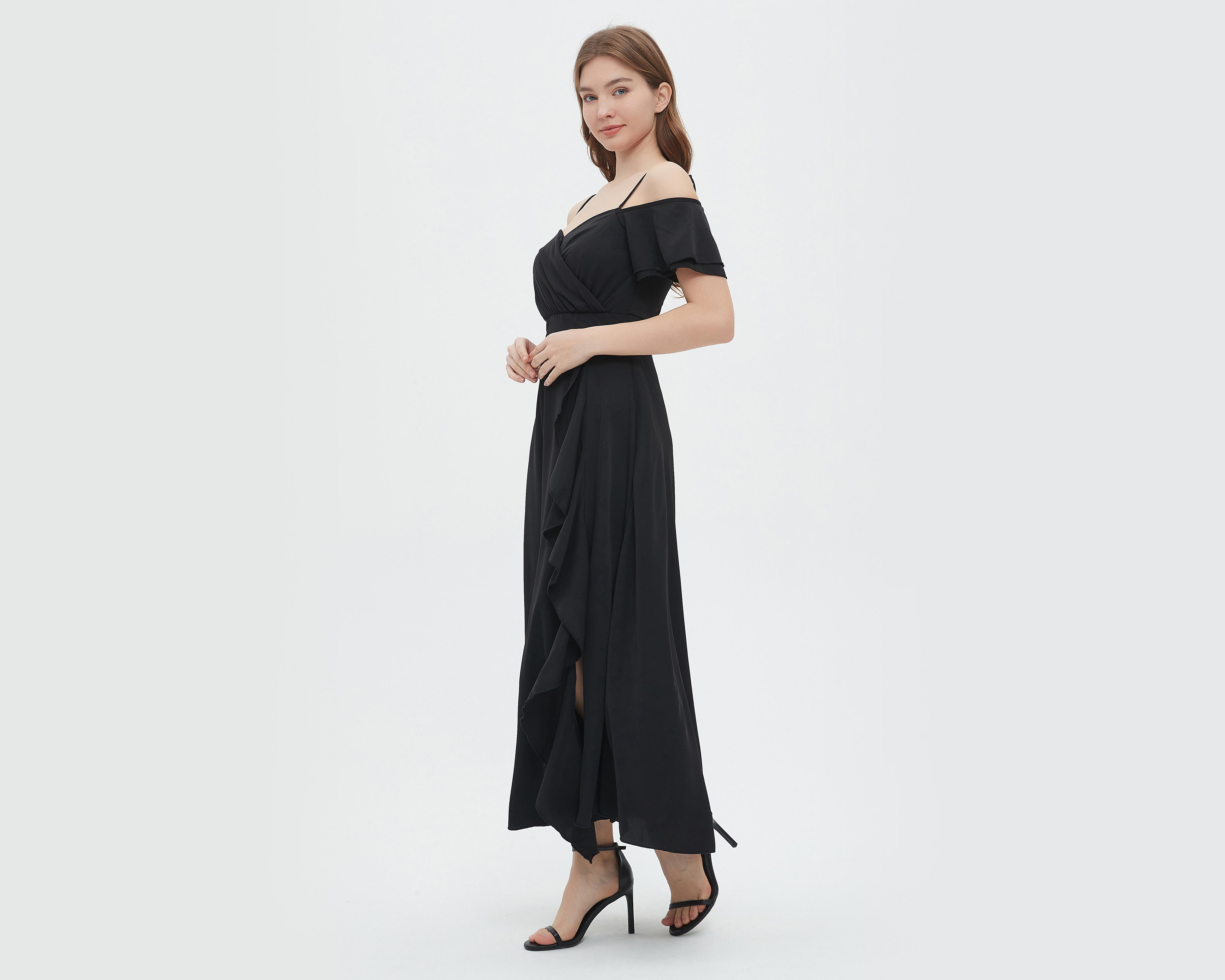 Foto 2 | Vestido Sahara de Noche Negro con Abertura