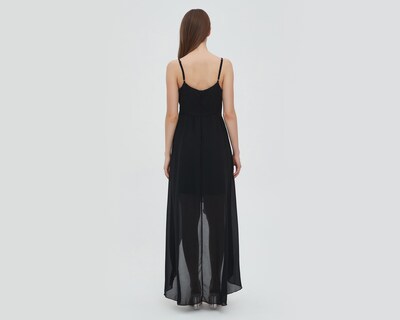 Foto 3 | Vestido Sahara de Noche Negro con Tirantes