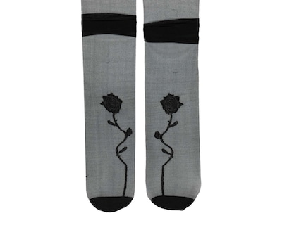 Foto 3 | Pantimedias Sex Appeal Negras con Estampado de Flores