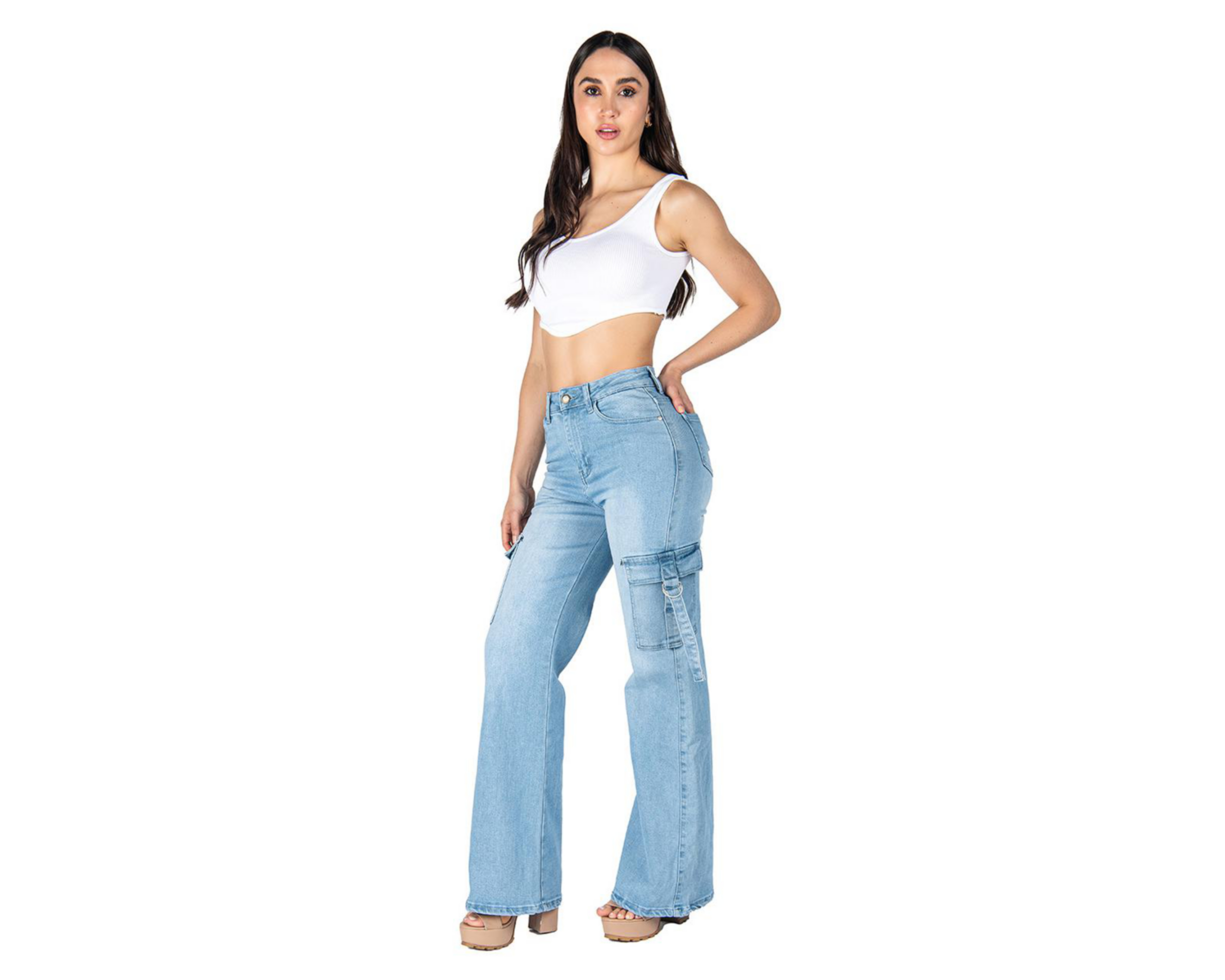 Foto 3 pulgar | Jeans Wide Leg Most Look para Mujer