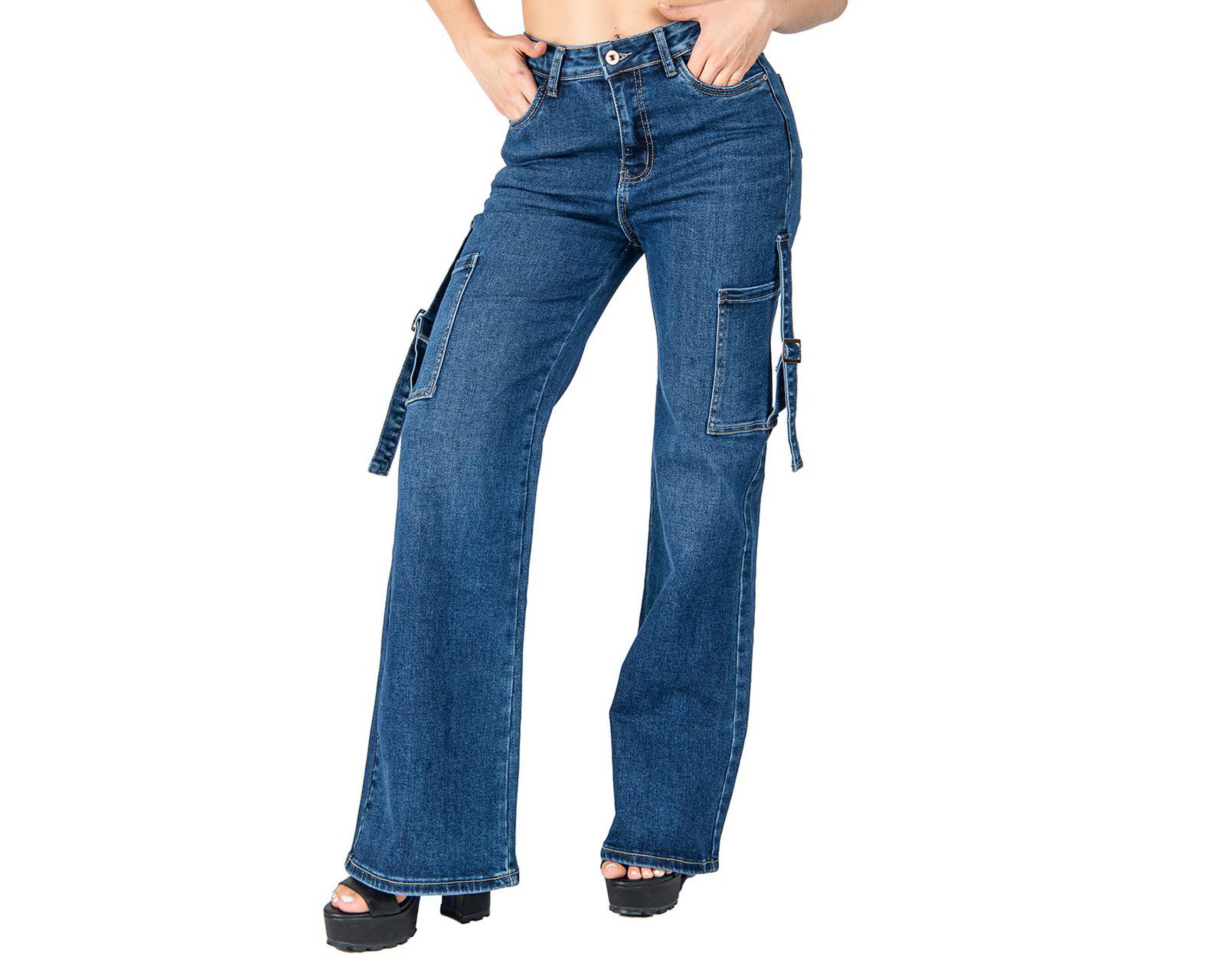 Foto 2 pulgar | Jeans Wide Leg Most Look para Mujer