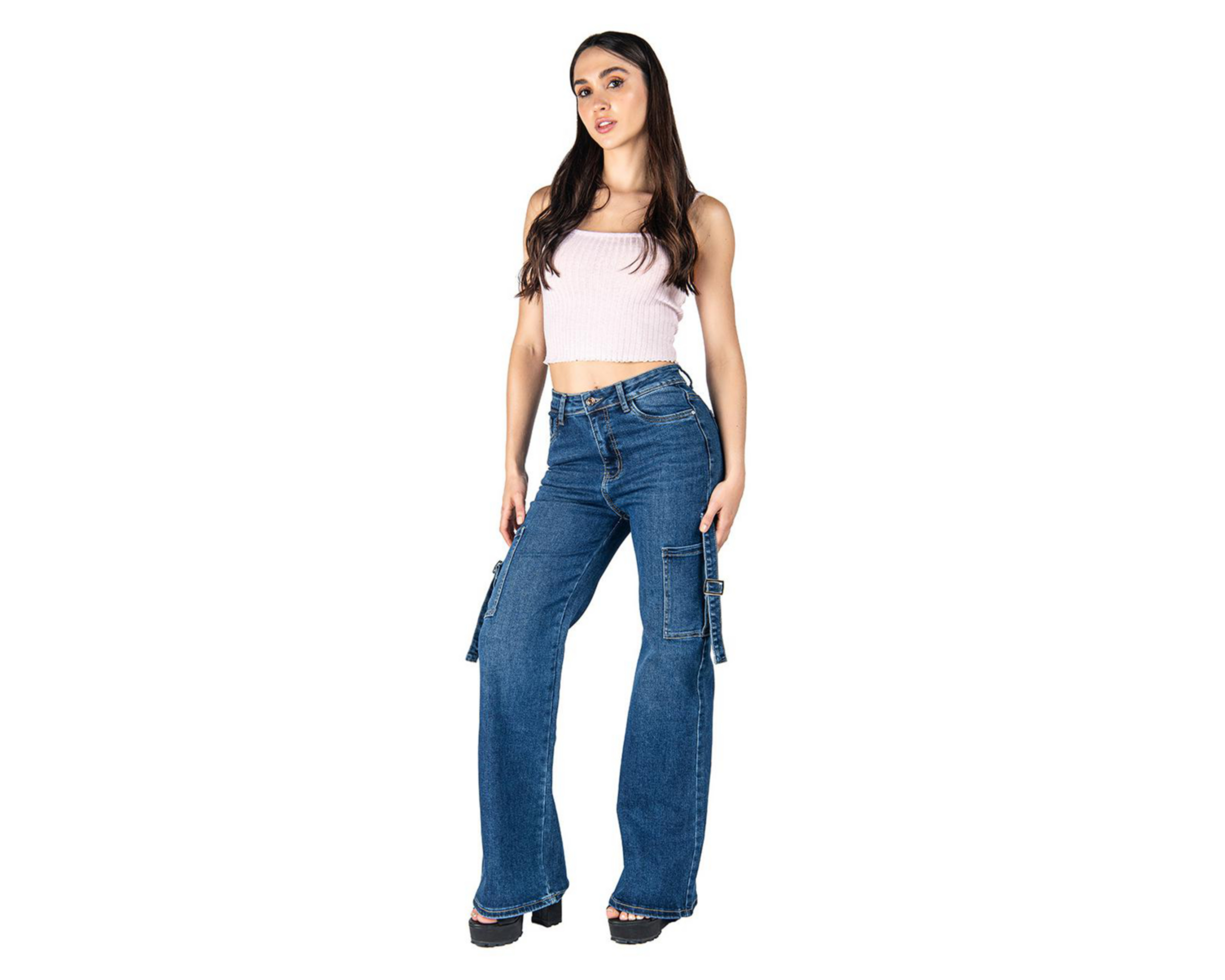 Foto 3 pulgar | Jeans Wide Leg Most Look para Mujer