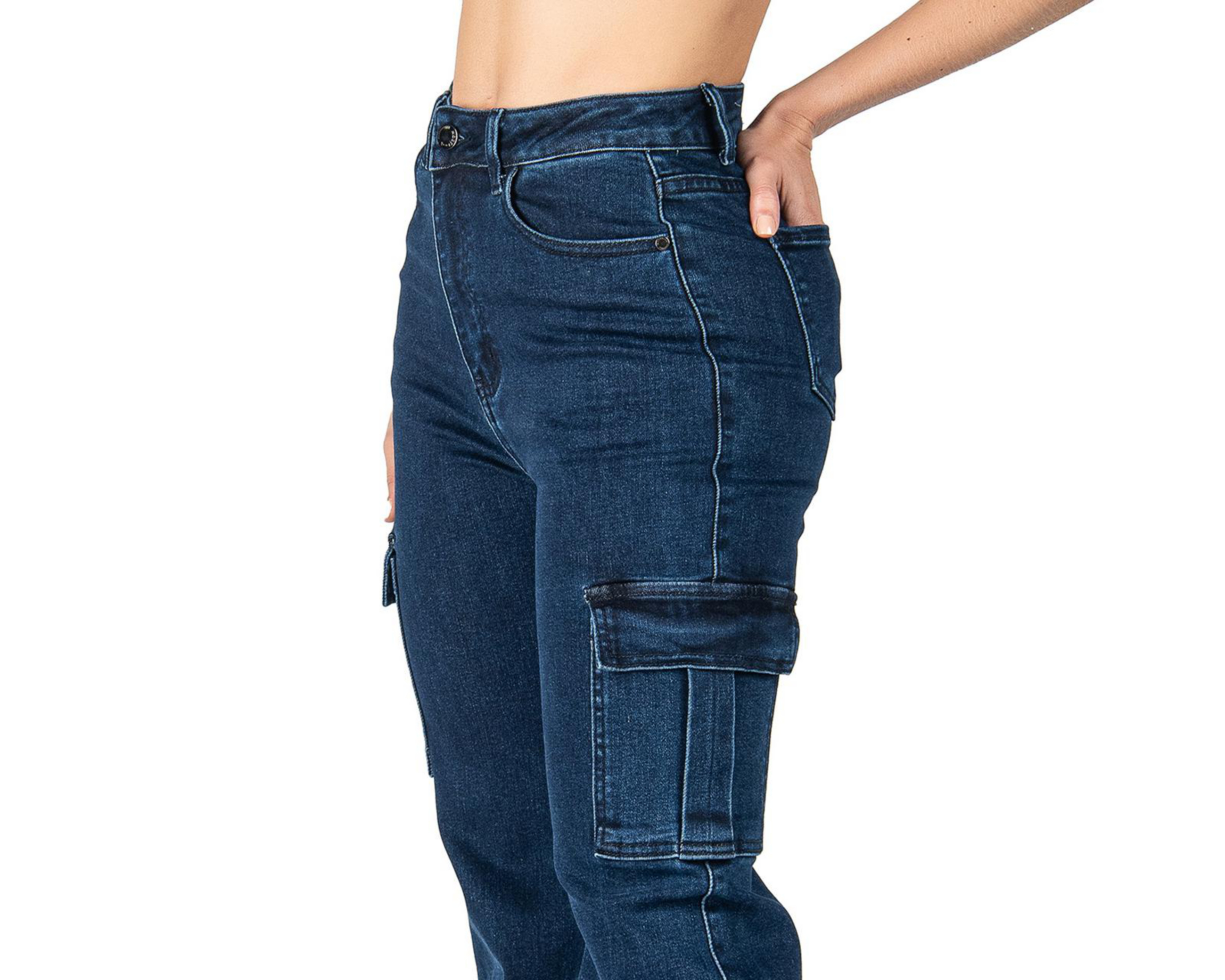 Foto 5 pulgar | Jeans Wide Leg Cargo Most Look para Mujer