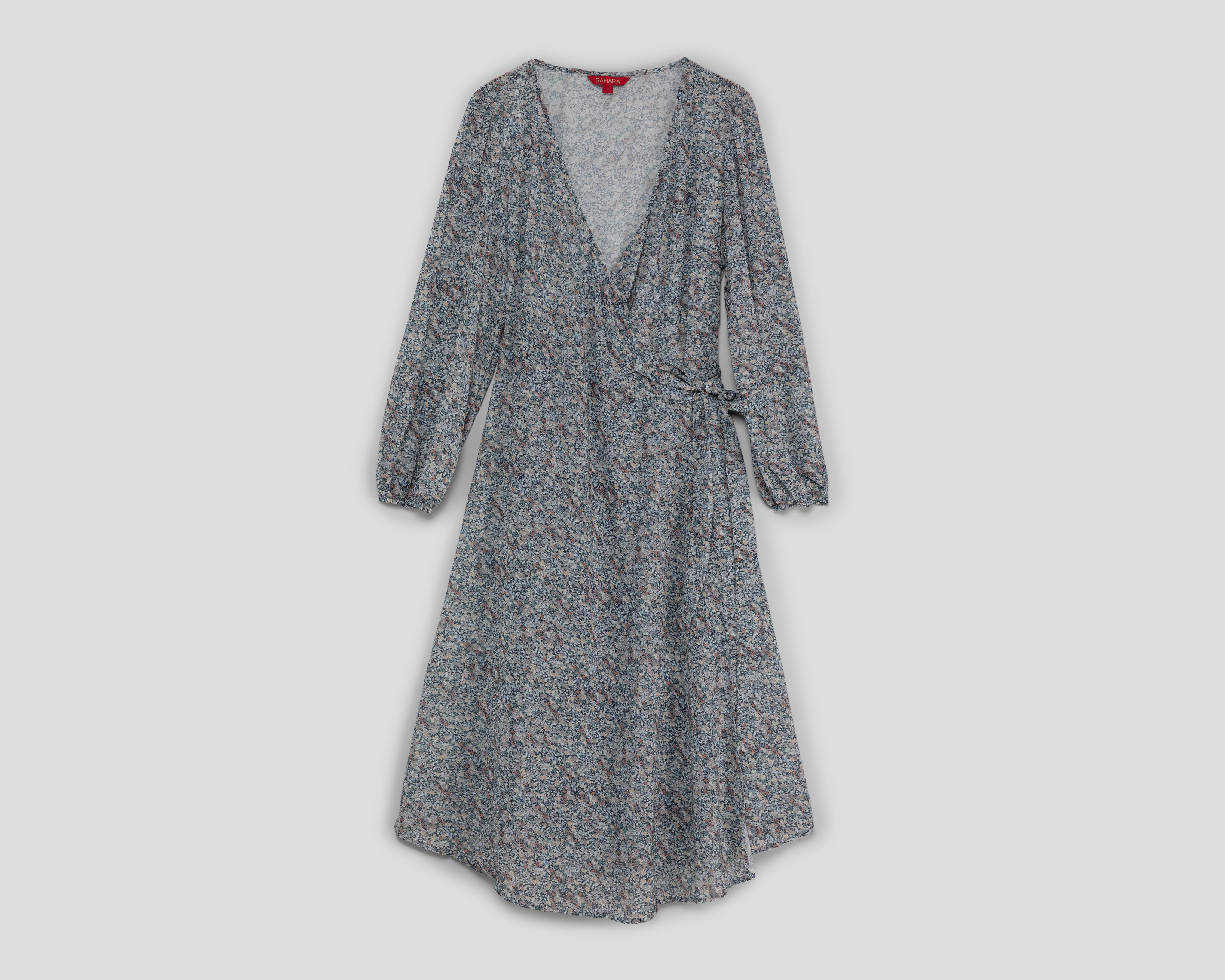 Foto 1 | Vestido Sahara Casual Escote V Estampado Manga Larga