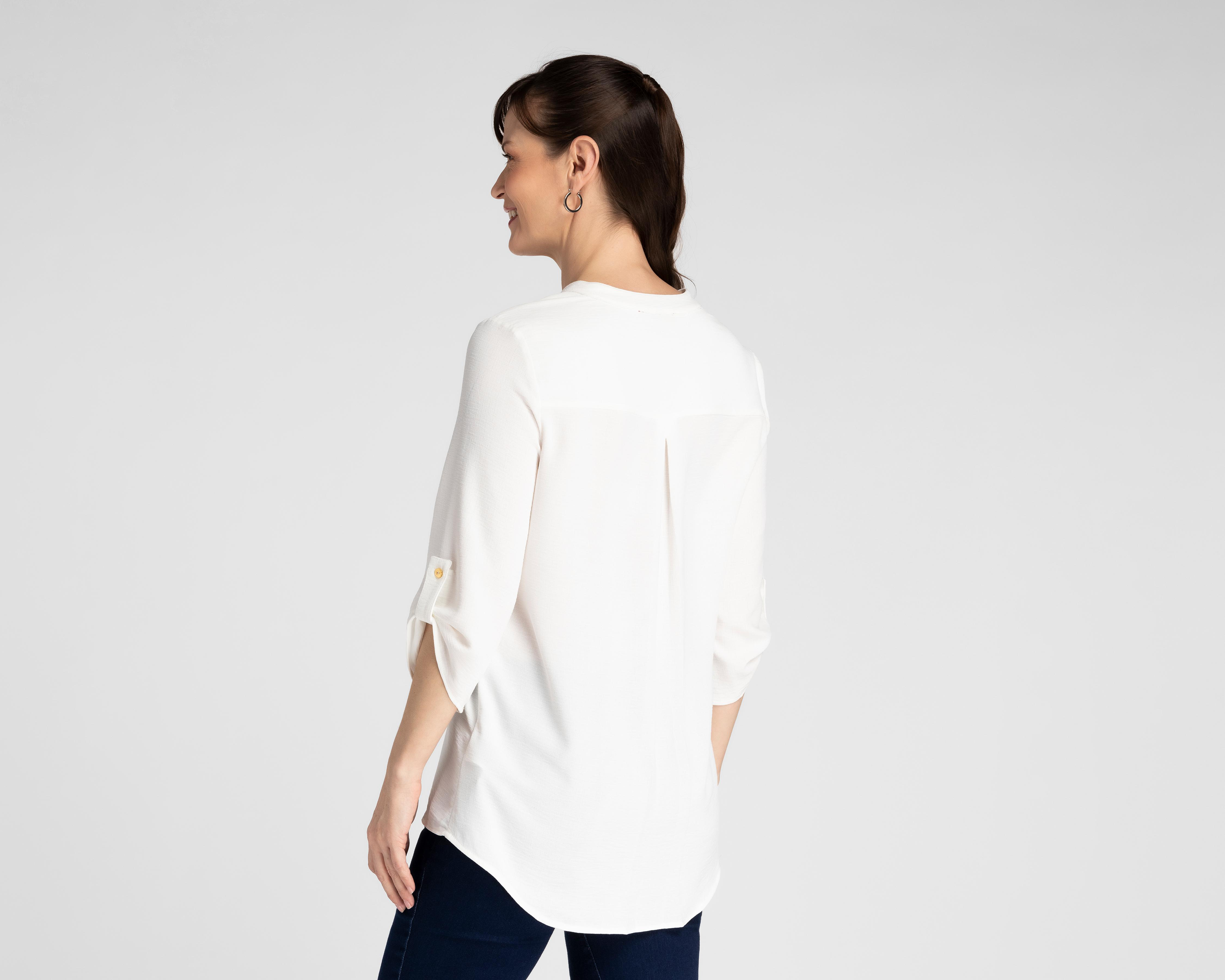Foto 4 pulgar | Blusa Sahara Manga 3/4 Blanca