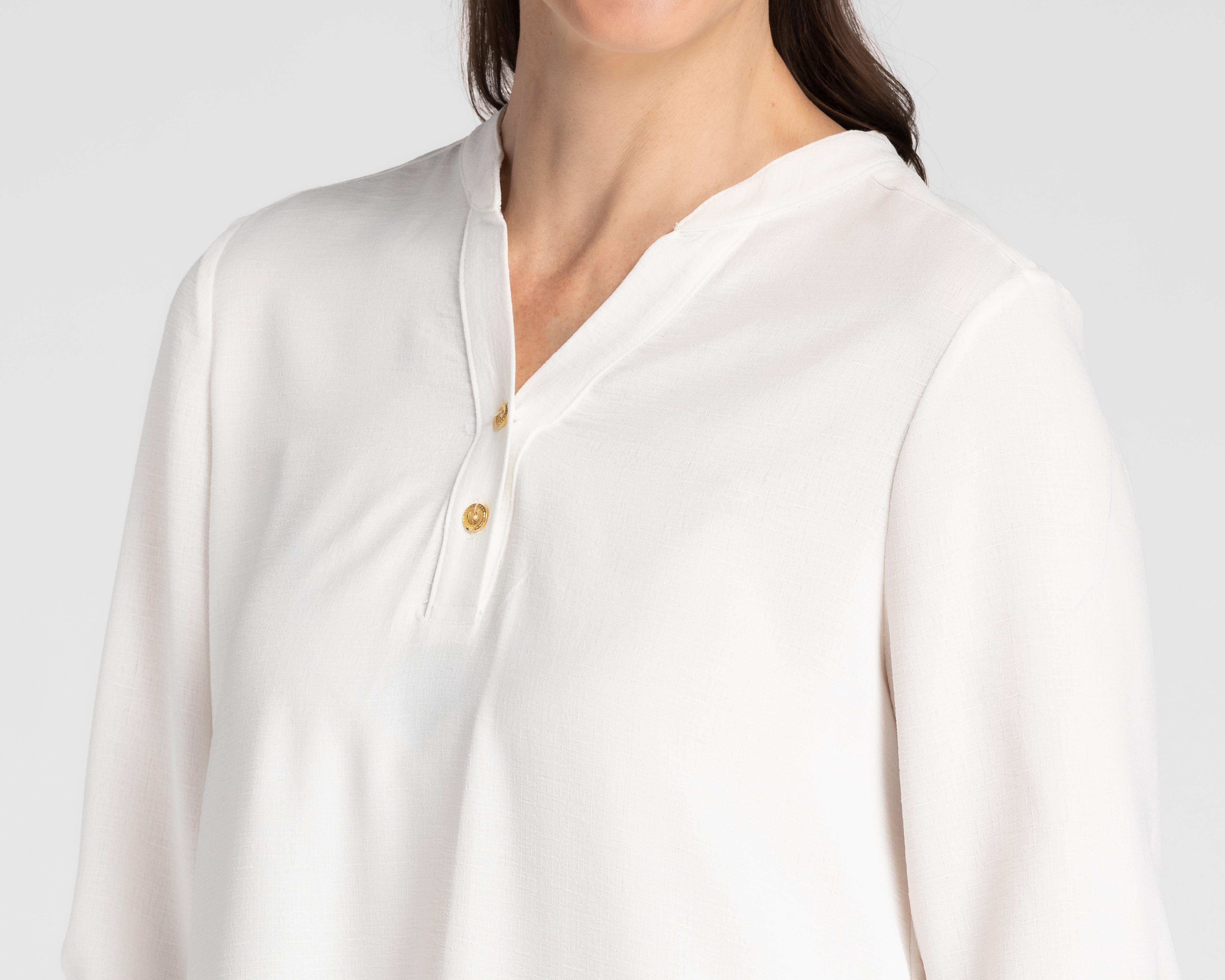Foto 5 pulgar | Blusa Sahara Manga 3/4 Blanca
