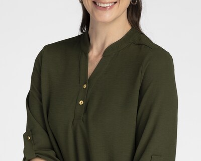 Foto 4 | Blusa Sahara Manga 3/4 Verde
