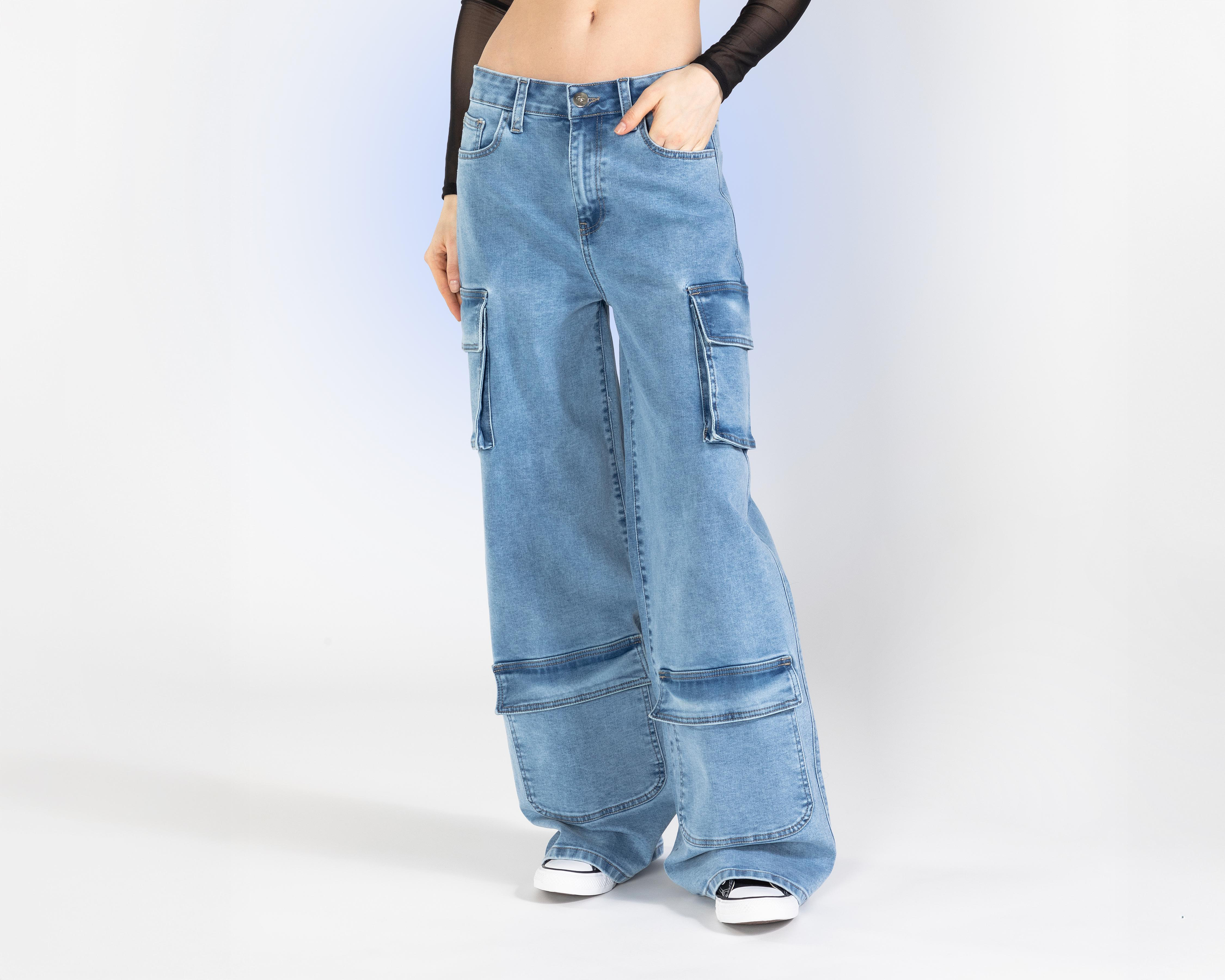 Foto 3 pulgar | Jeans Wide Leg Strona para Mujer