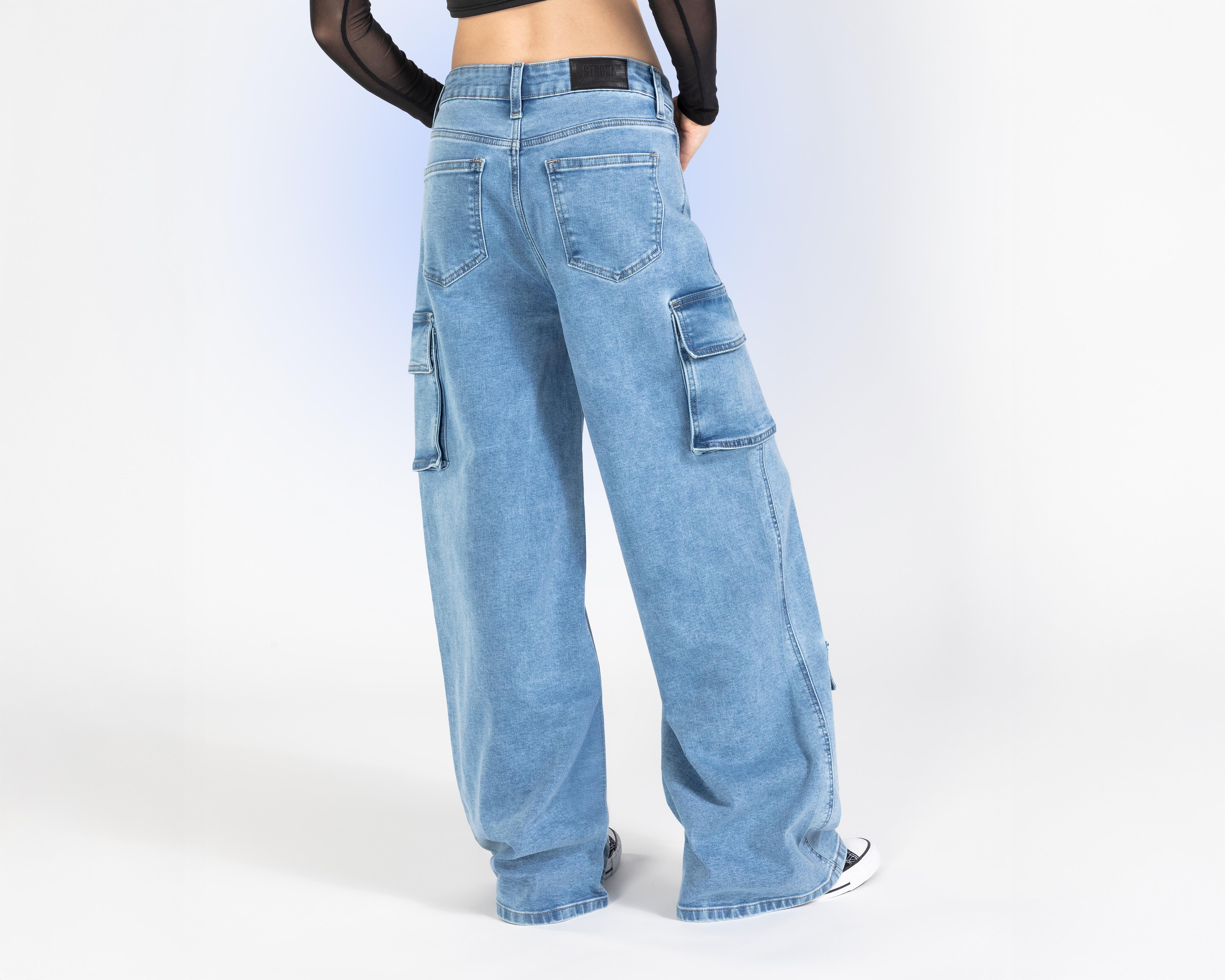Foto 4 pulgar | Jeans Wide Leg Strona para Mujer