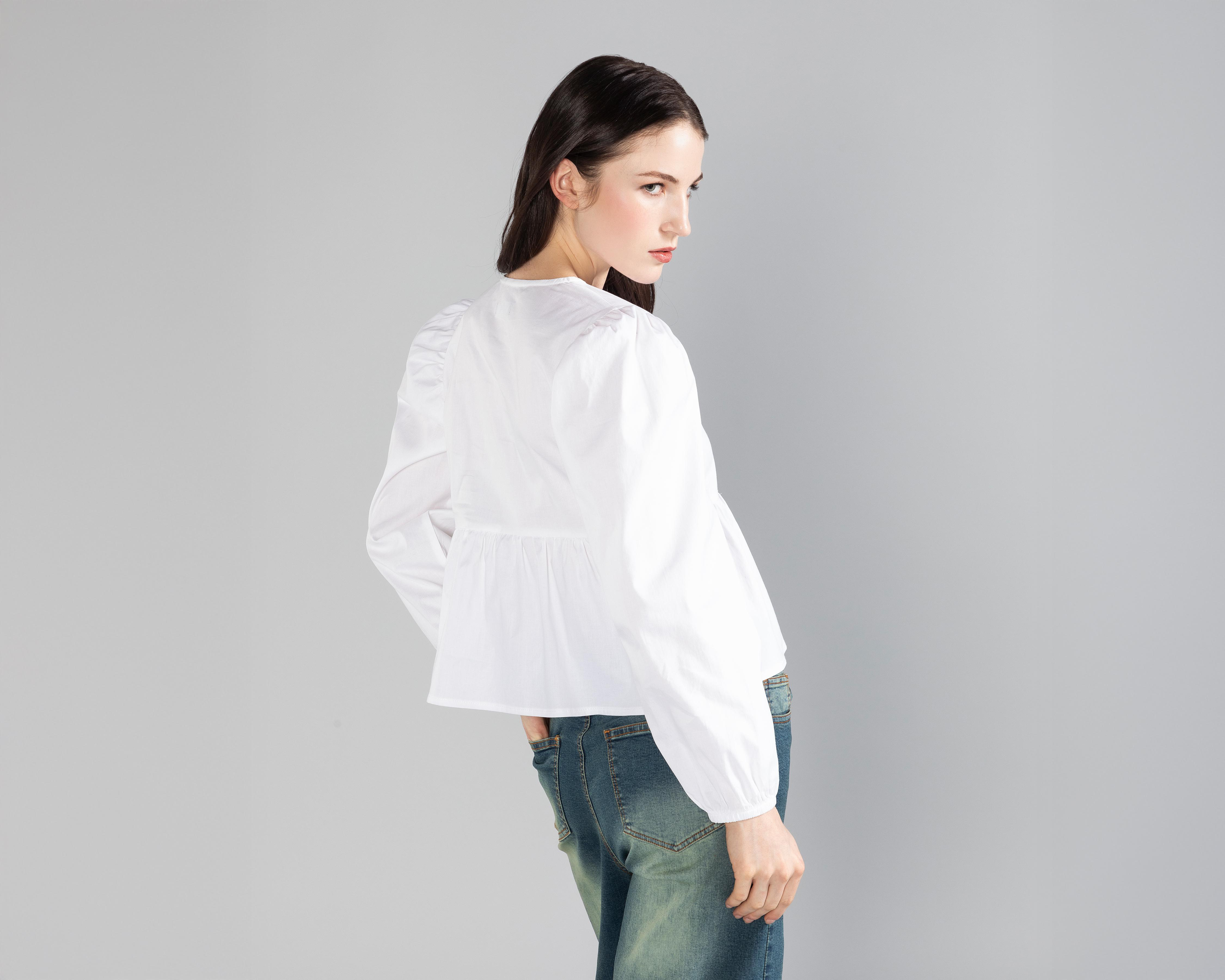 Foto 4 pulgar | Blusa Strona Abullonada para Mujer