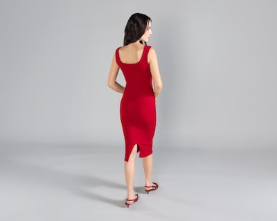 Foto 3 | Vestido Casual Strona con Tirantes Rojo Midi para Mujer