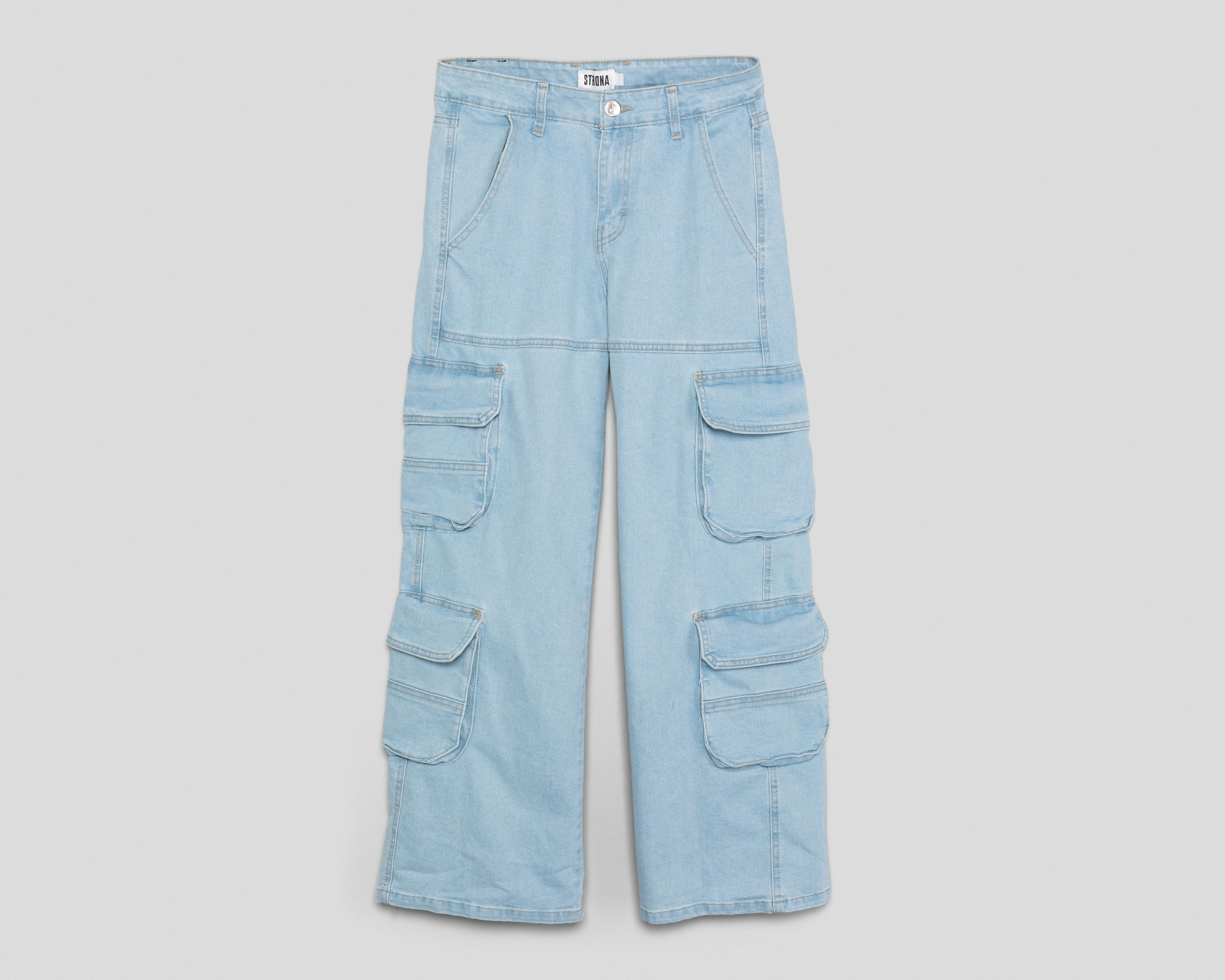 Foto 2 pulgar | Jeans Wide Leg Strona para Mujer
