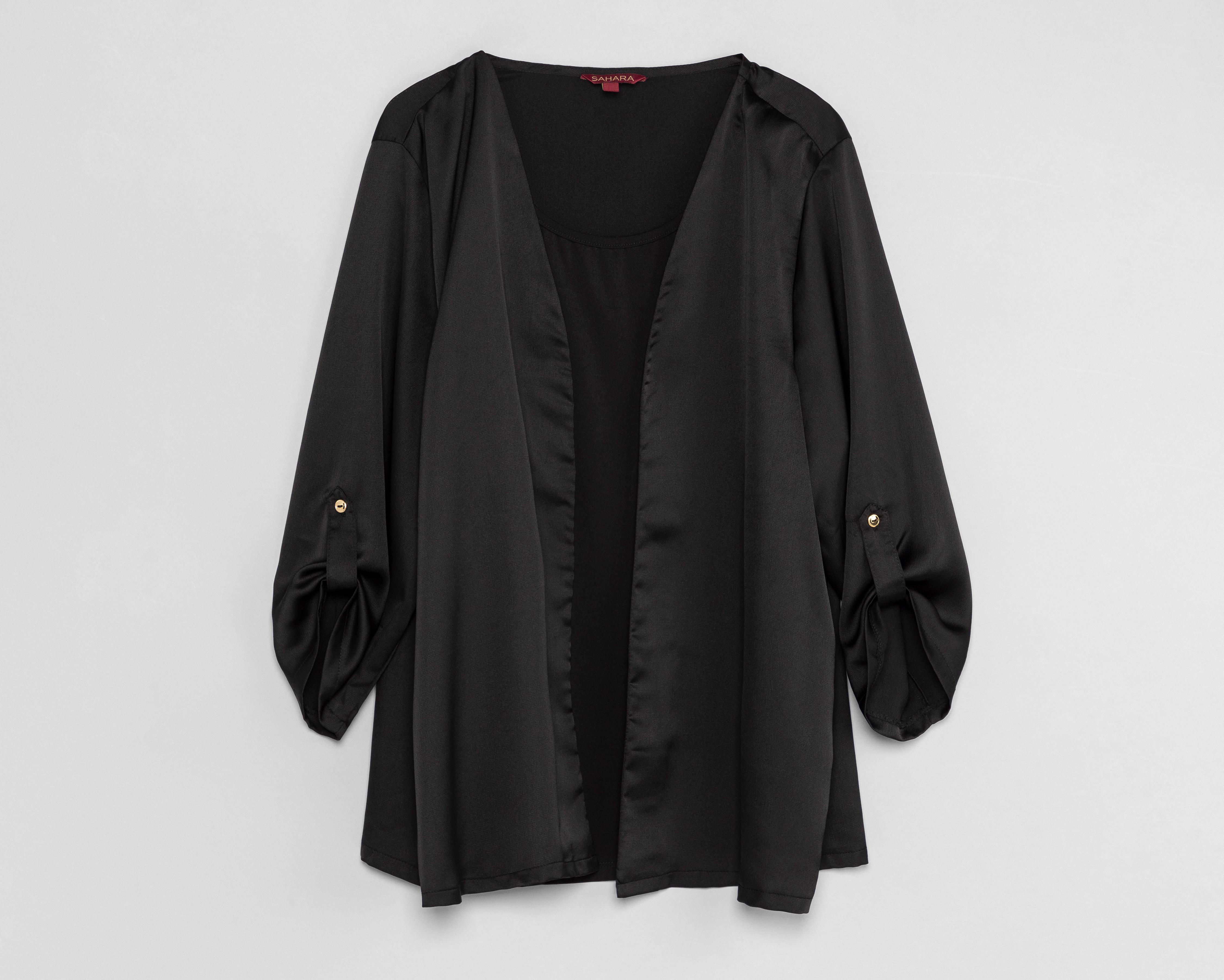Blusa Sahara Manga Larga Negra