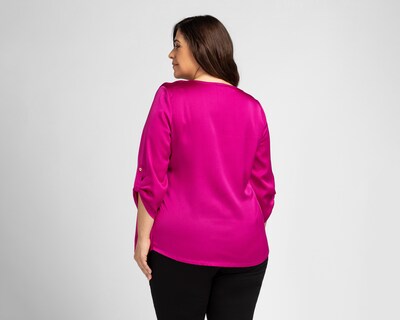 Foto 3 | Blusa Sahara Manga 3/4 Rosa