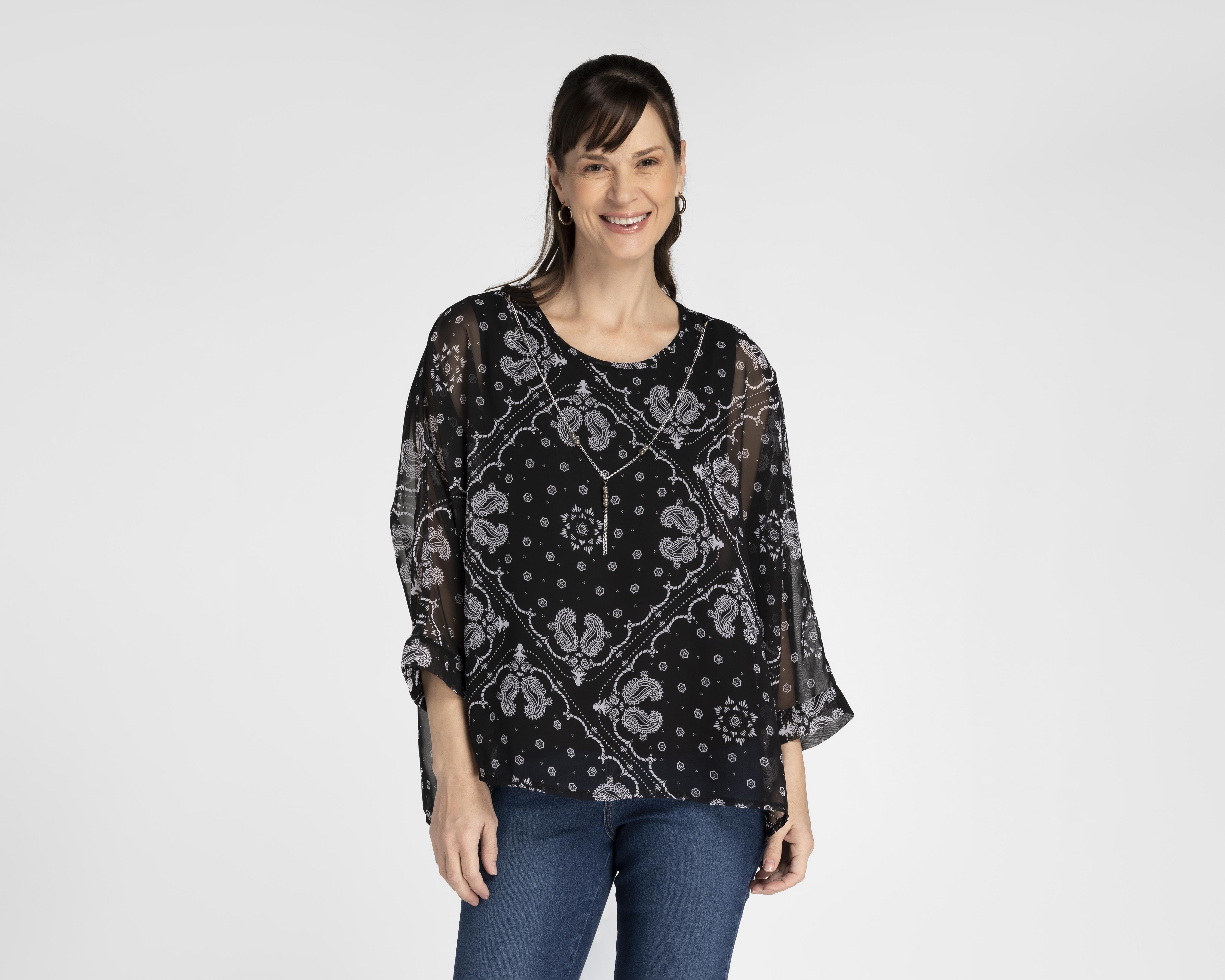 Blusa Sahara Manga Larga Estampada