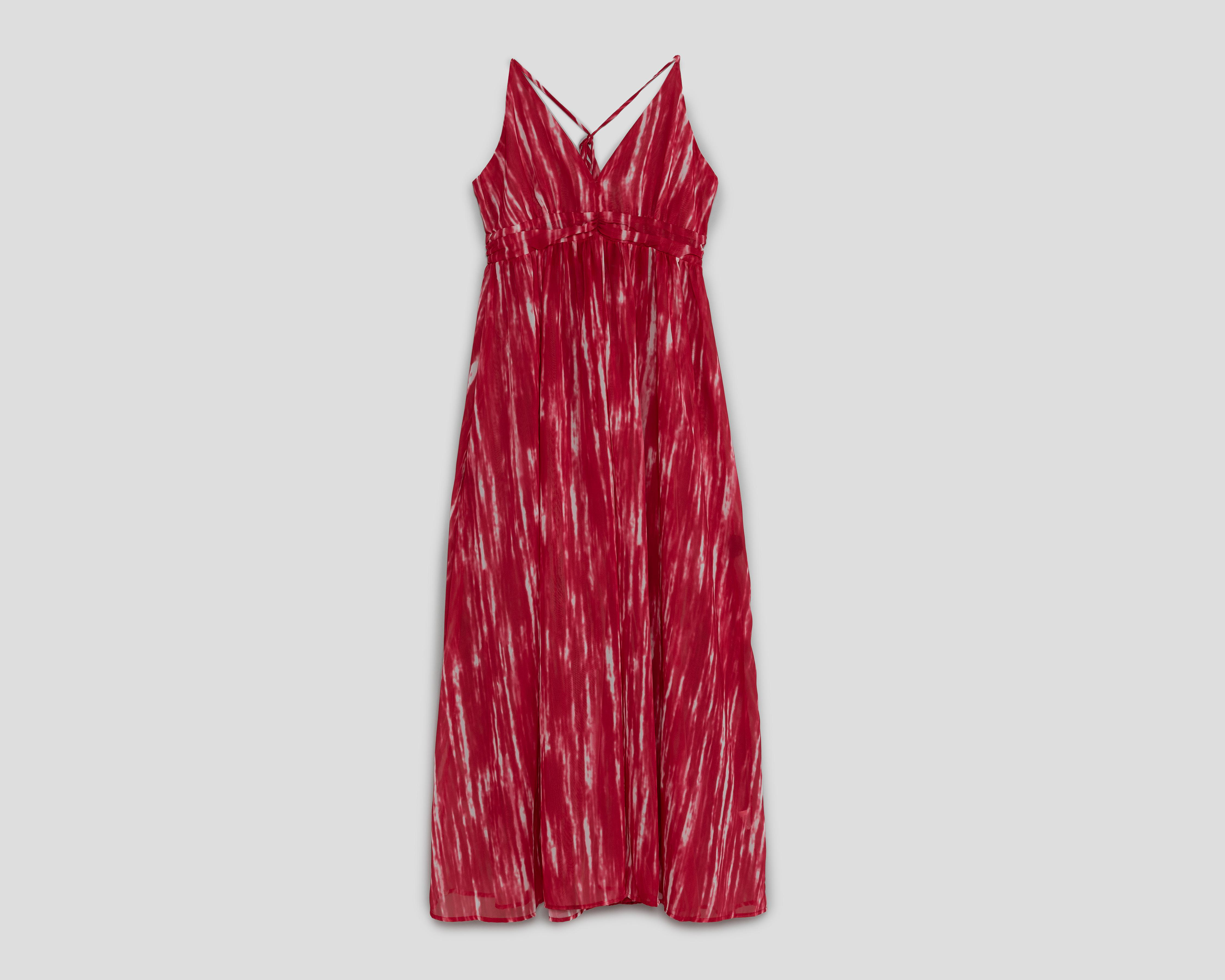 Foto 2 pulgar | Vestido Sahara Casual Rojo Tie Dye Escote Halter