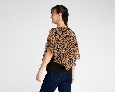 Foto 3 | Blusa Sahara Manga Corta con Animal Print