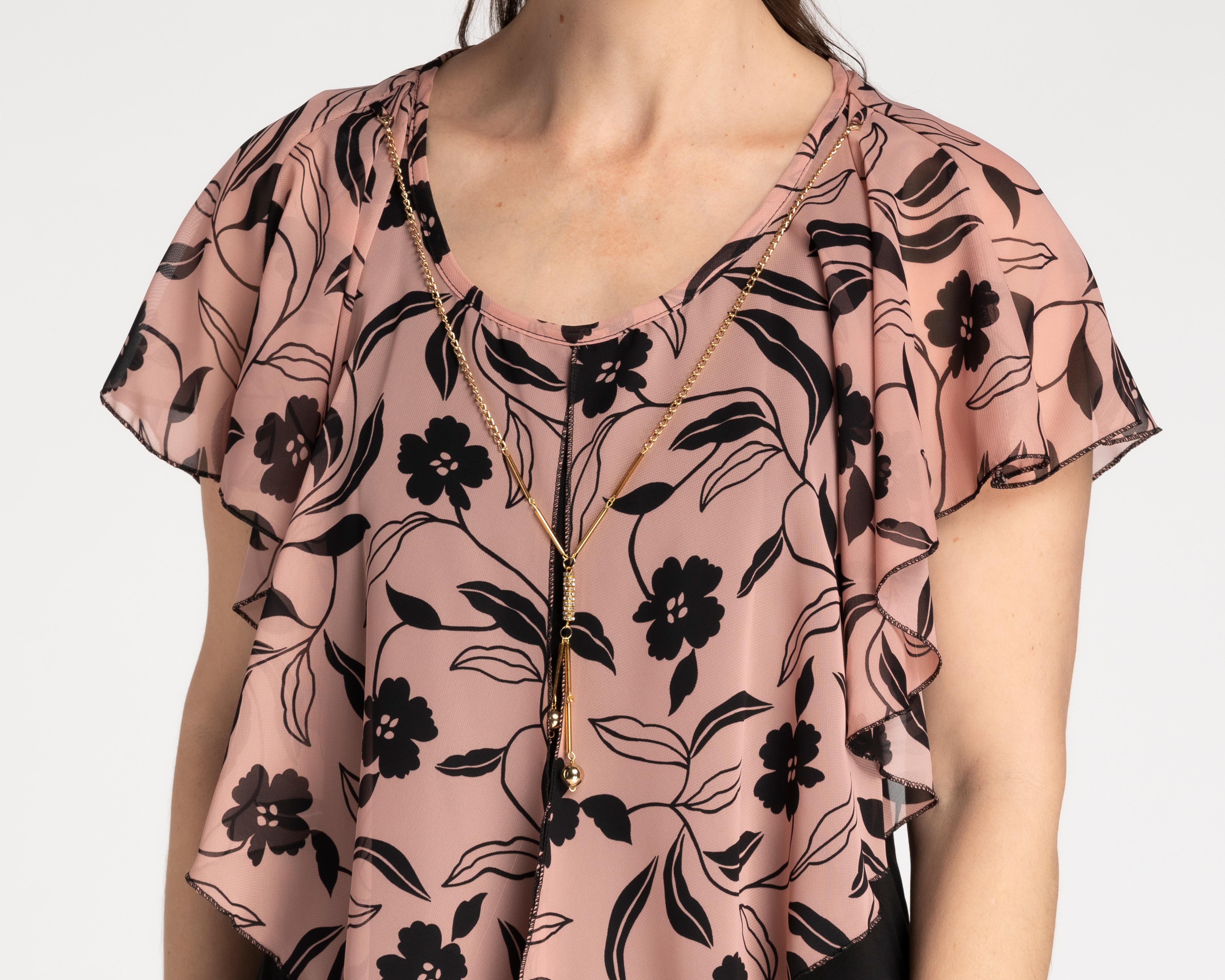 Foto 8 pulgar | Blusa Sahara Estampada Floral con Collar