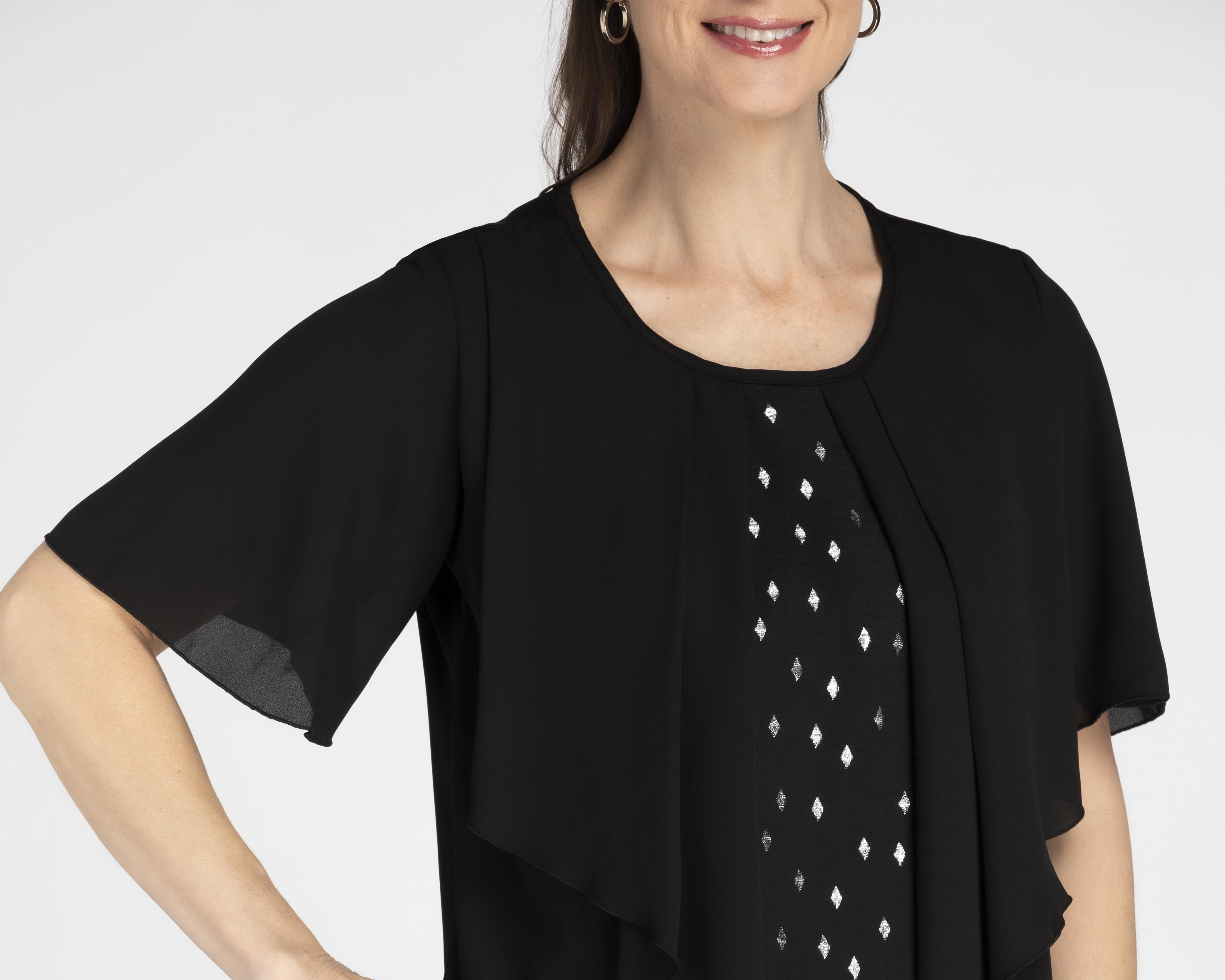 Foto 4 | Blusa Sahara Manga Corta Negra