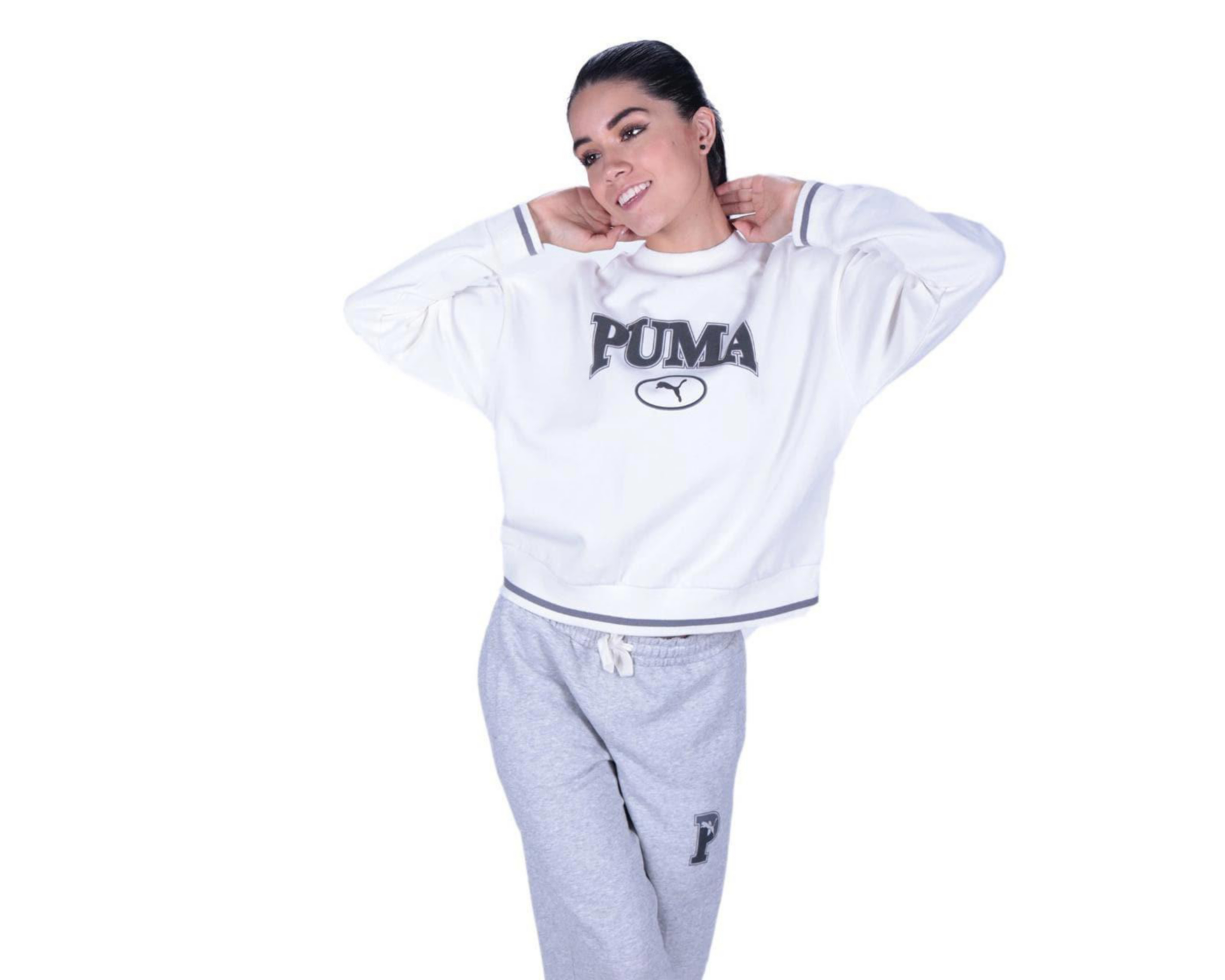 Foto 4 pulgar | Sudadera Puma Blanca