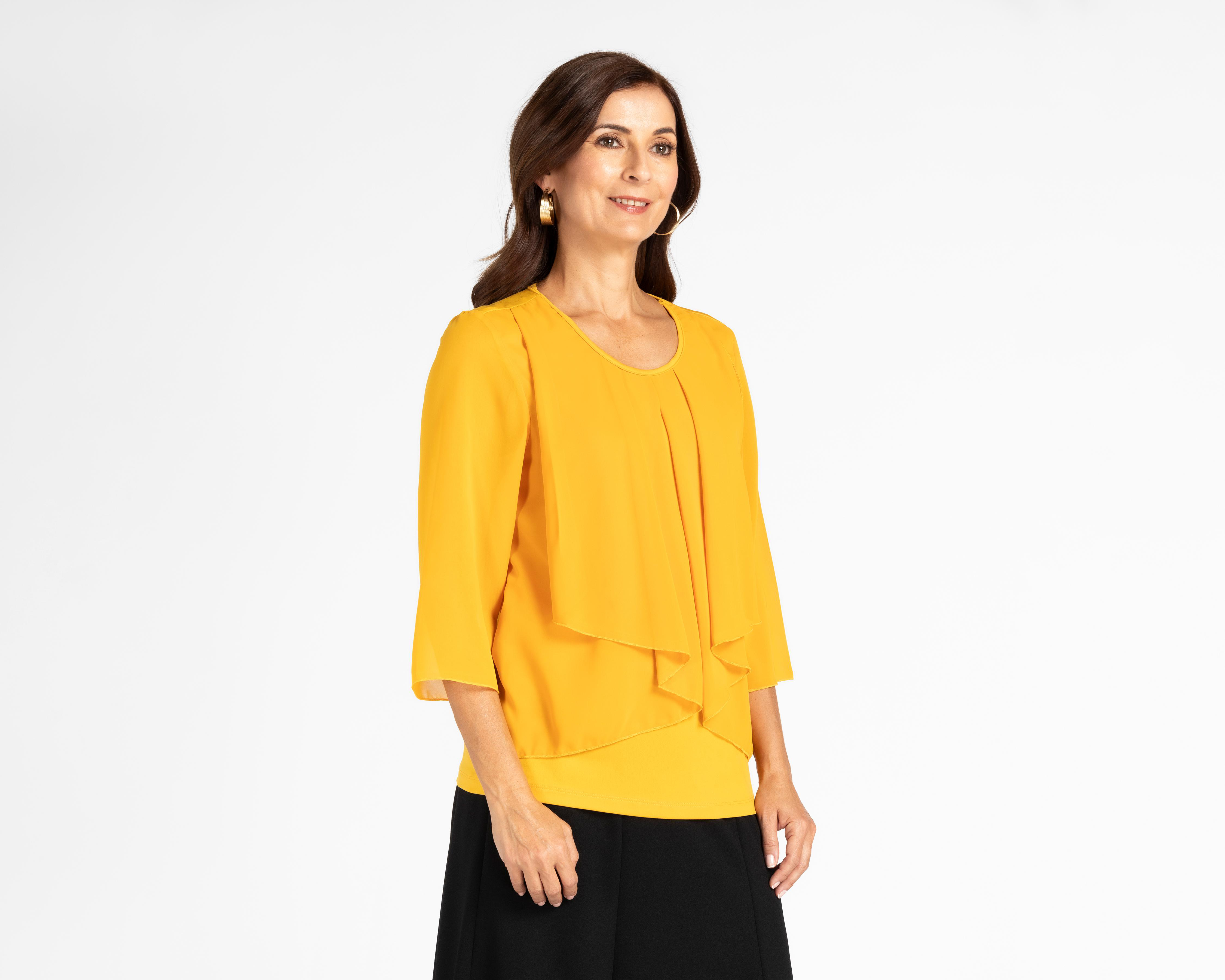Foto 2 pulgar | Blusa Lady Sun Manga 3/4 Tableada