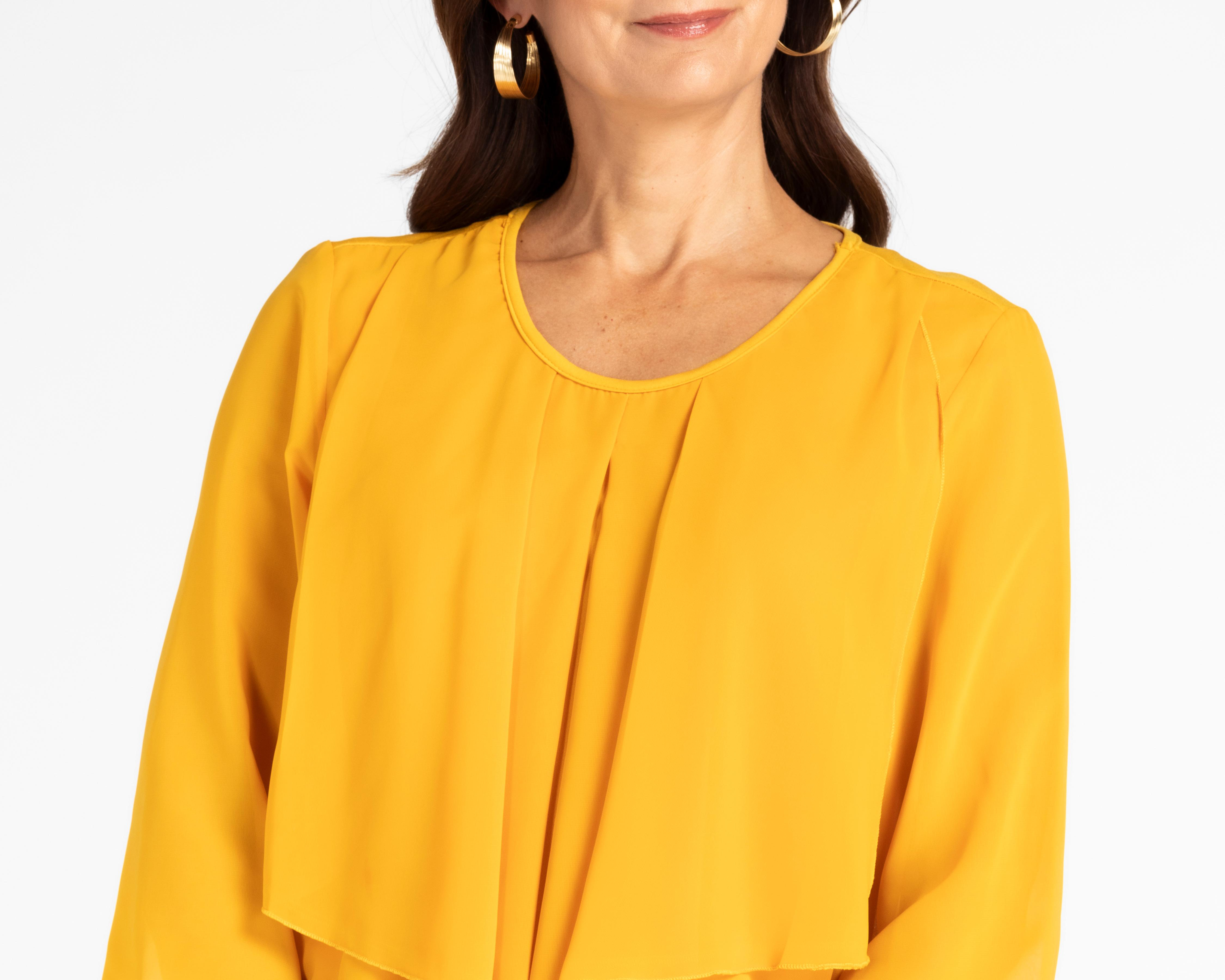 Foto 4 | Blusa Lady Sun Manga 3/4 Tableada