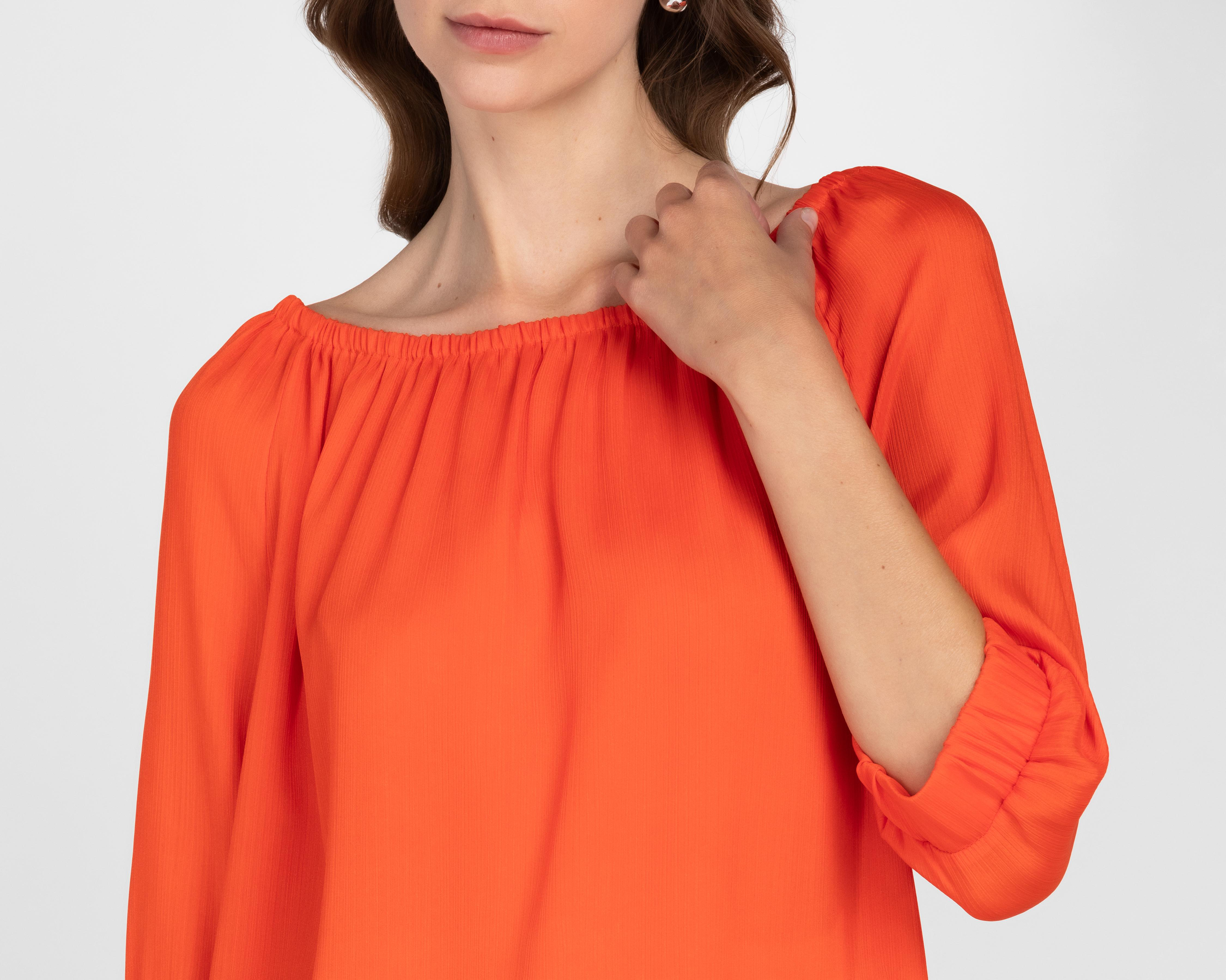 Foto 5 pulgar | Blusa Andiamo Manga 3/4 Anaranjada para Mujer