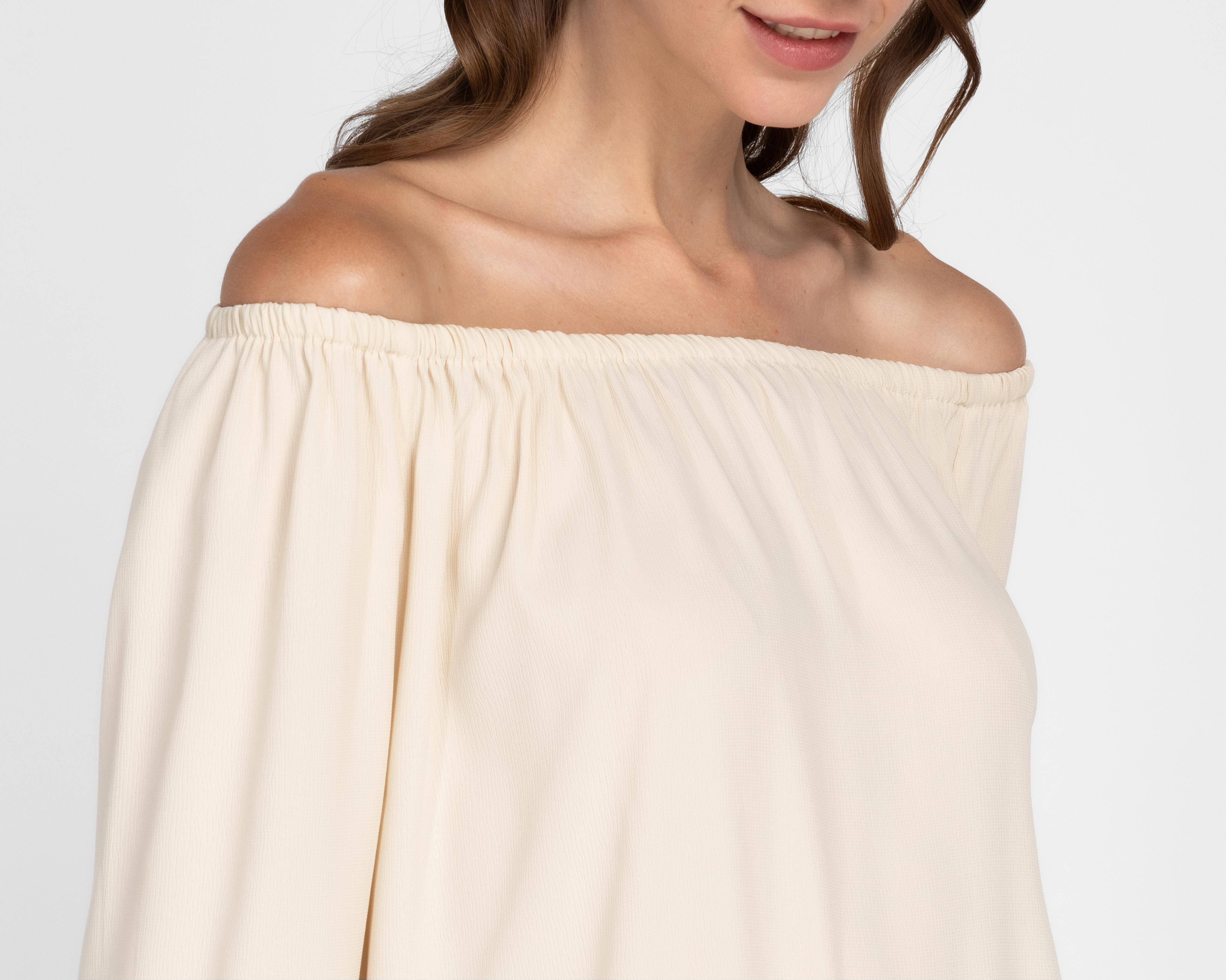Foto 5 pulgar | Blusa Andiamo Manga 3/4 Beige para Mujer