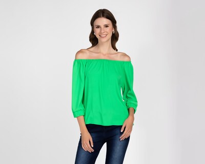 Foto 1 | Blusa Andiamo Manga 3/4 Verde para Mujer