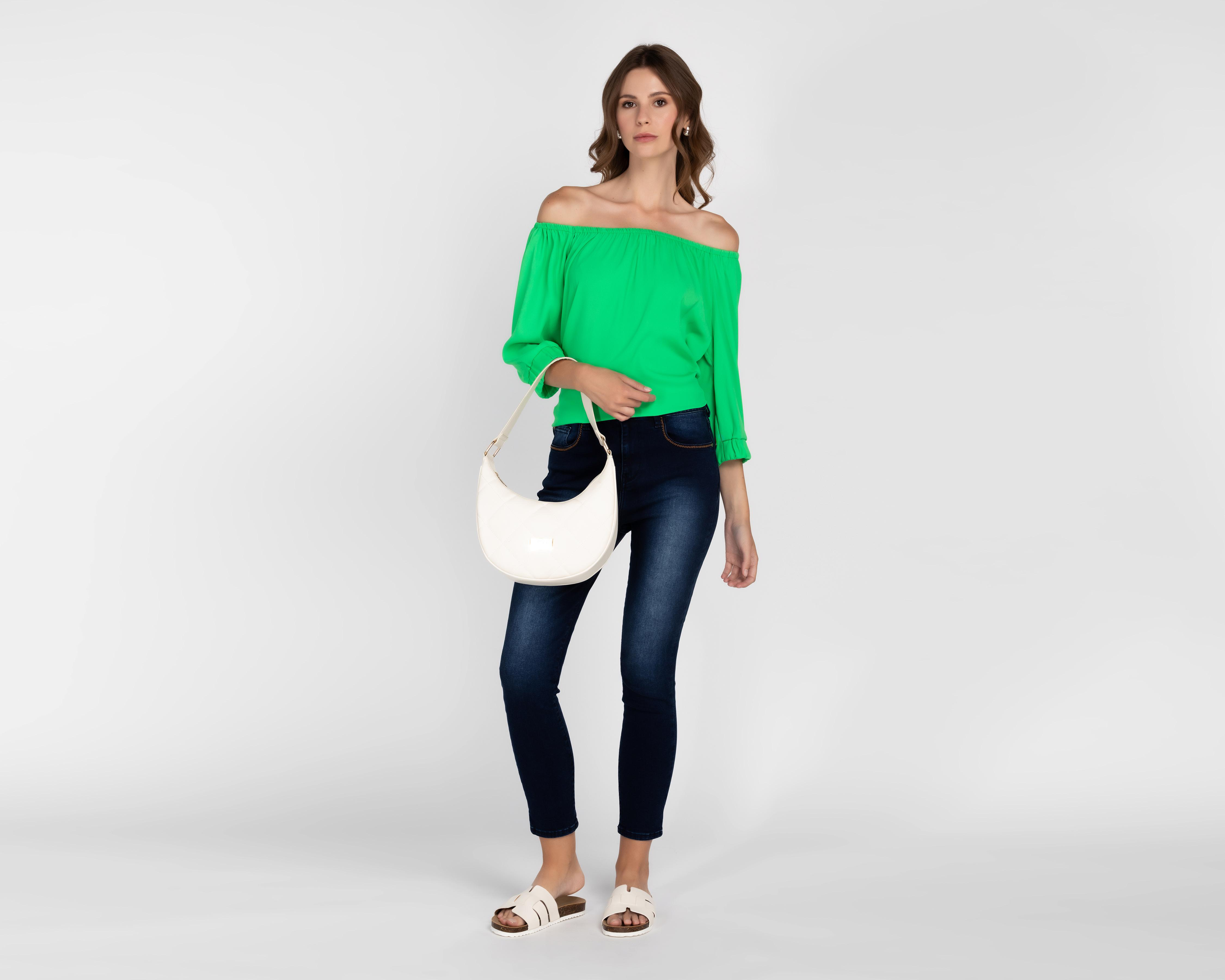 Foto 3 pulgar | Blusa Andiamo Manga 3/4 Verde para Mujer