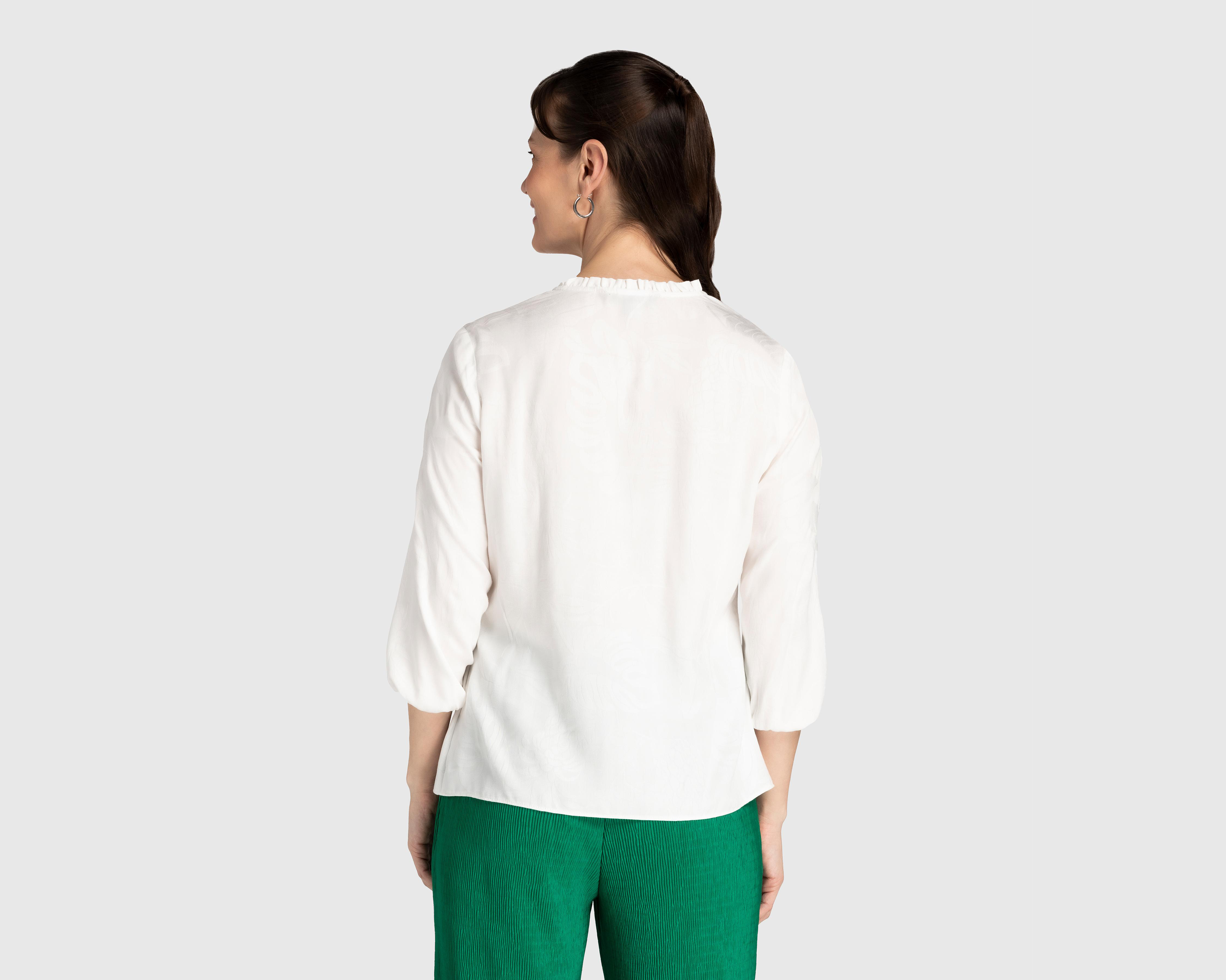 Foto 4 pulgar | Blusa Sahara Manga 3/4 con Botones