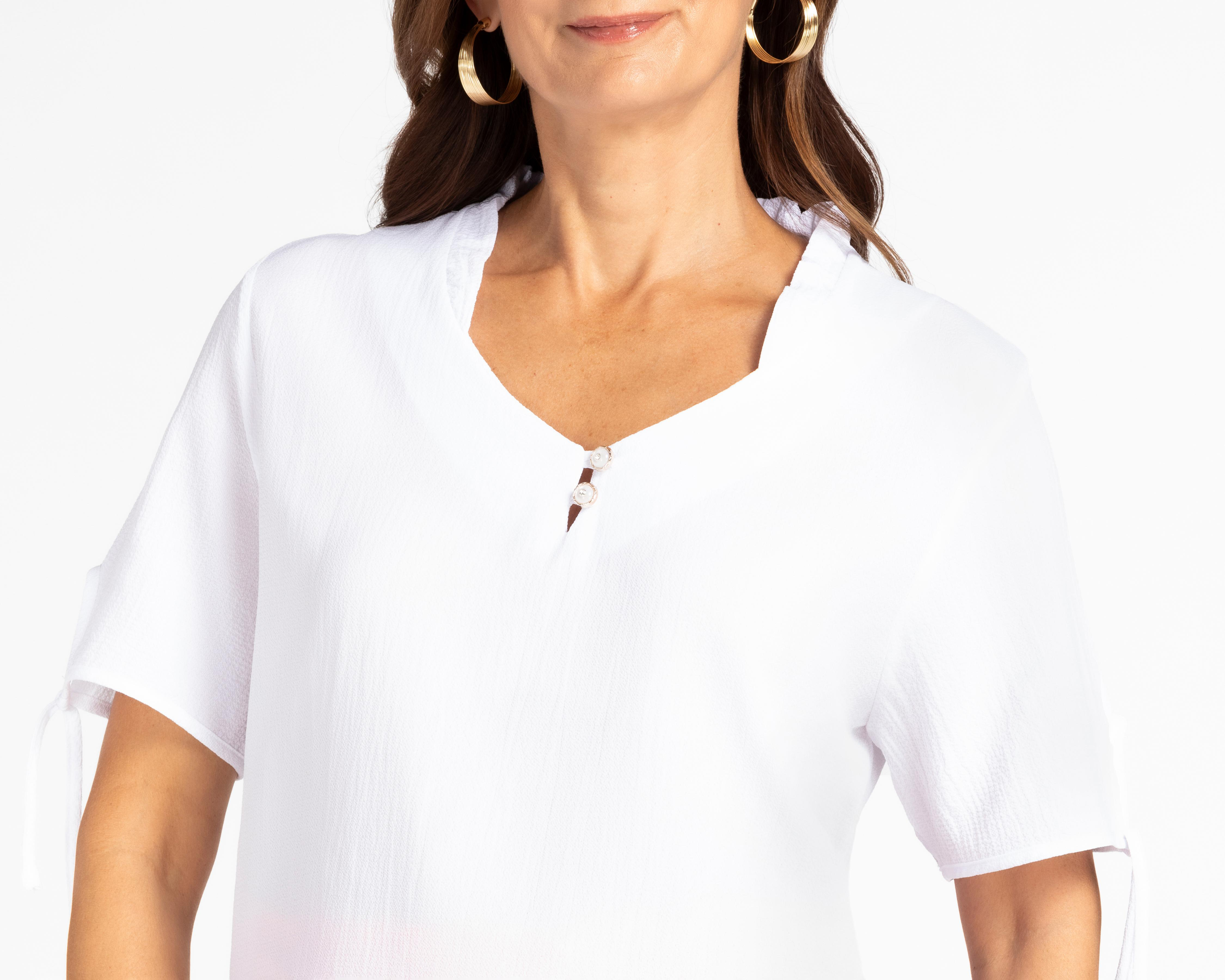 Foto 5 pulgar | Blusa Lady Sun Blanca Manga Corta