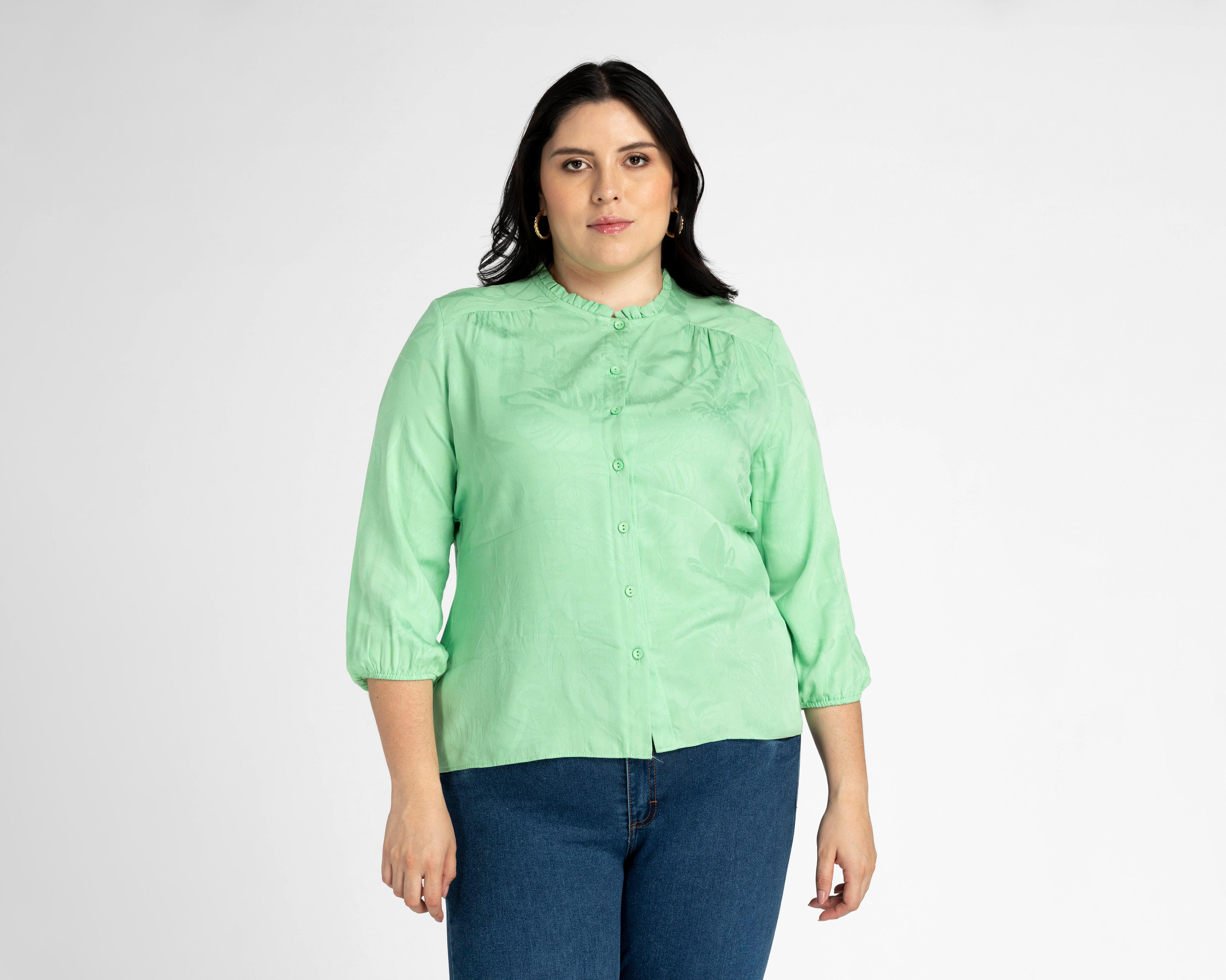 Foto 5 pulgar | Blusa Sahara Manga 3/4 con Botones