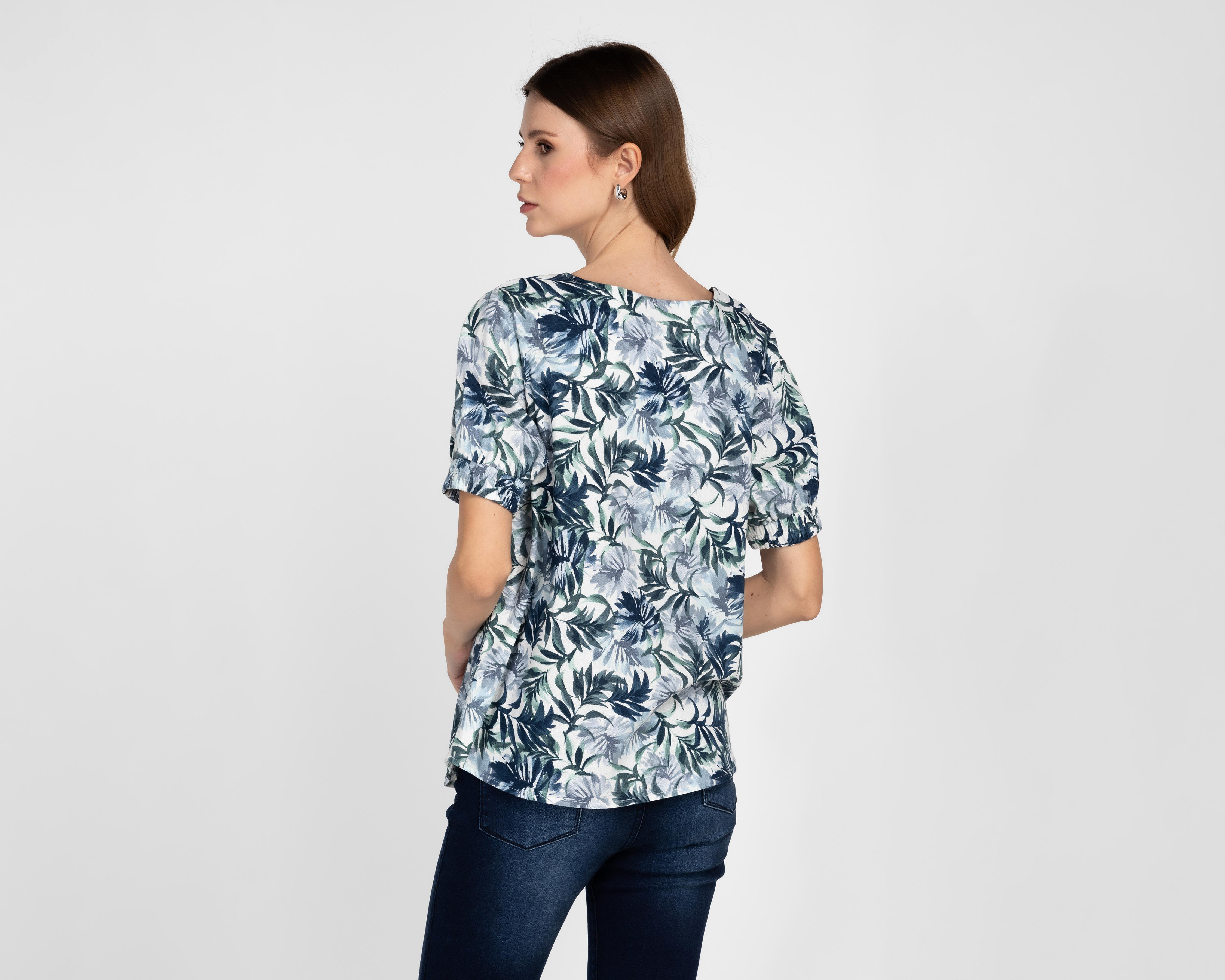 Foto 4 pulgar | Blusa Andiamo Manga Corta Estampado Floral para Mujer