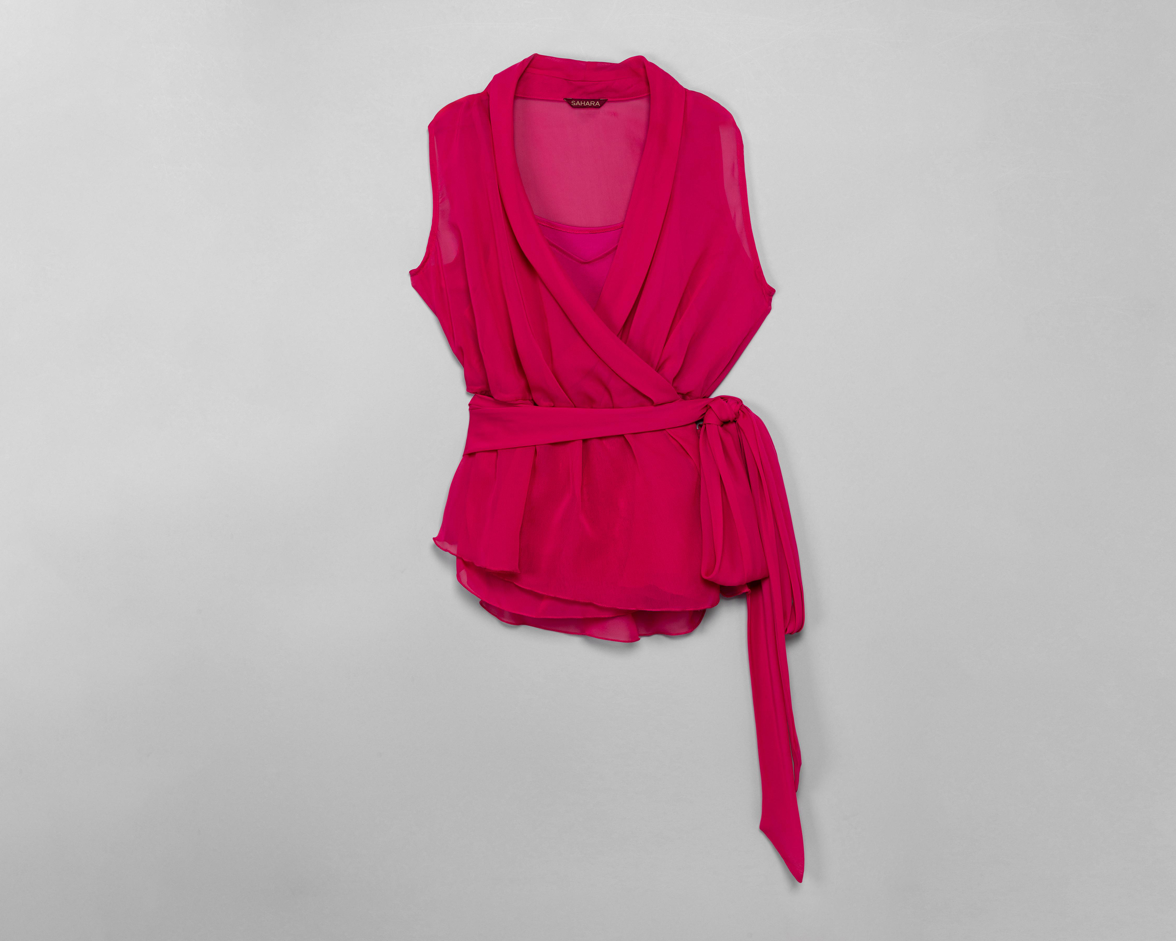 Blusa Sahara sin Mangas con Lazo en Cintura