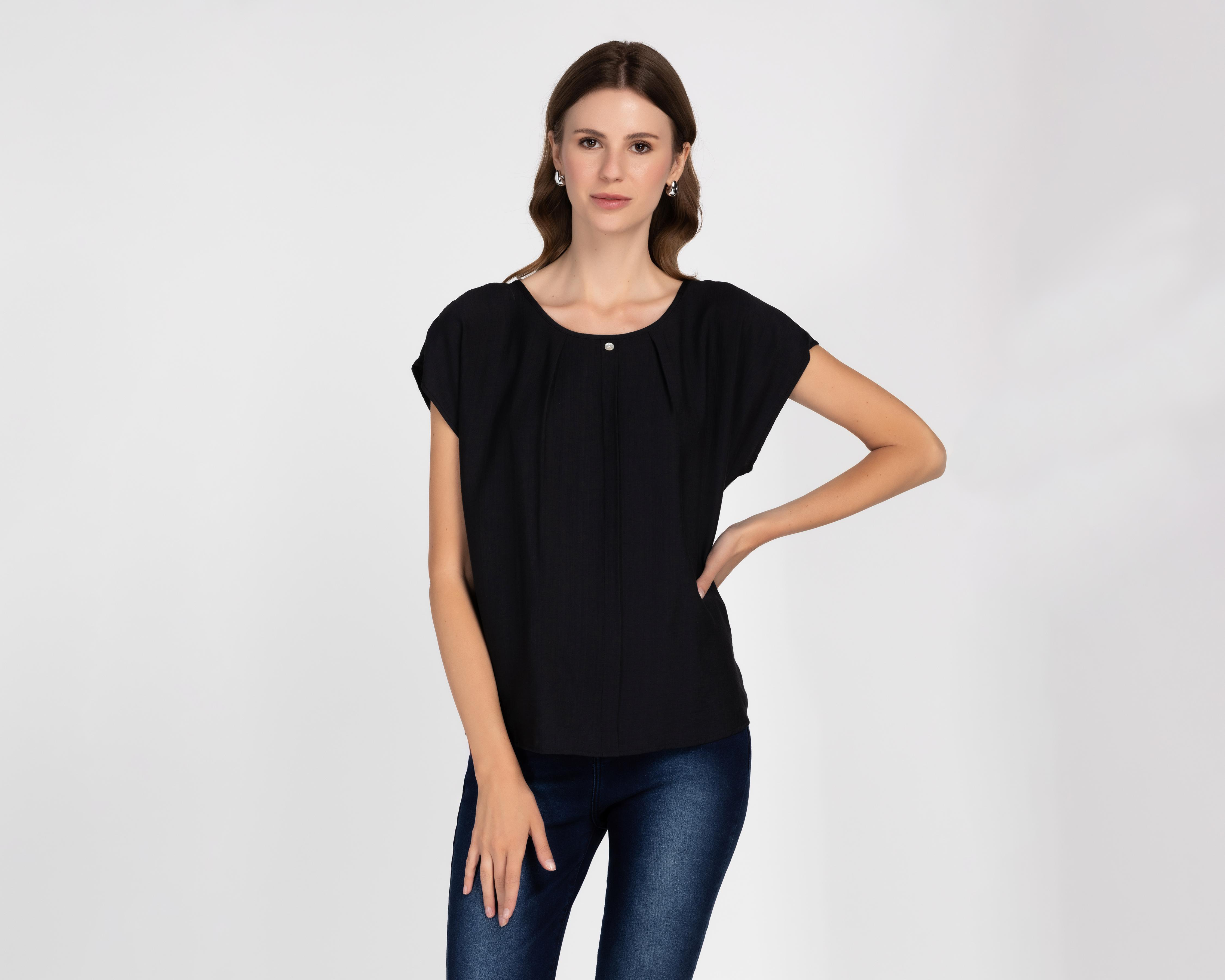 Foto 2 pulgar | Blusa Andiamo Negra para Mujer