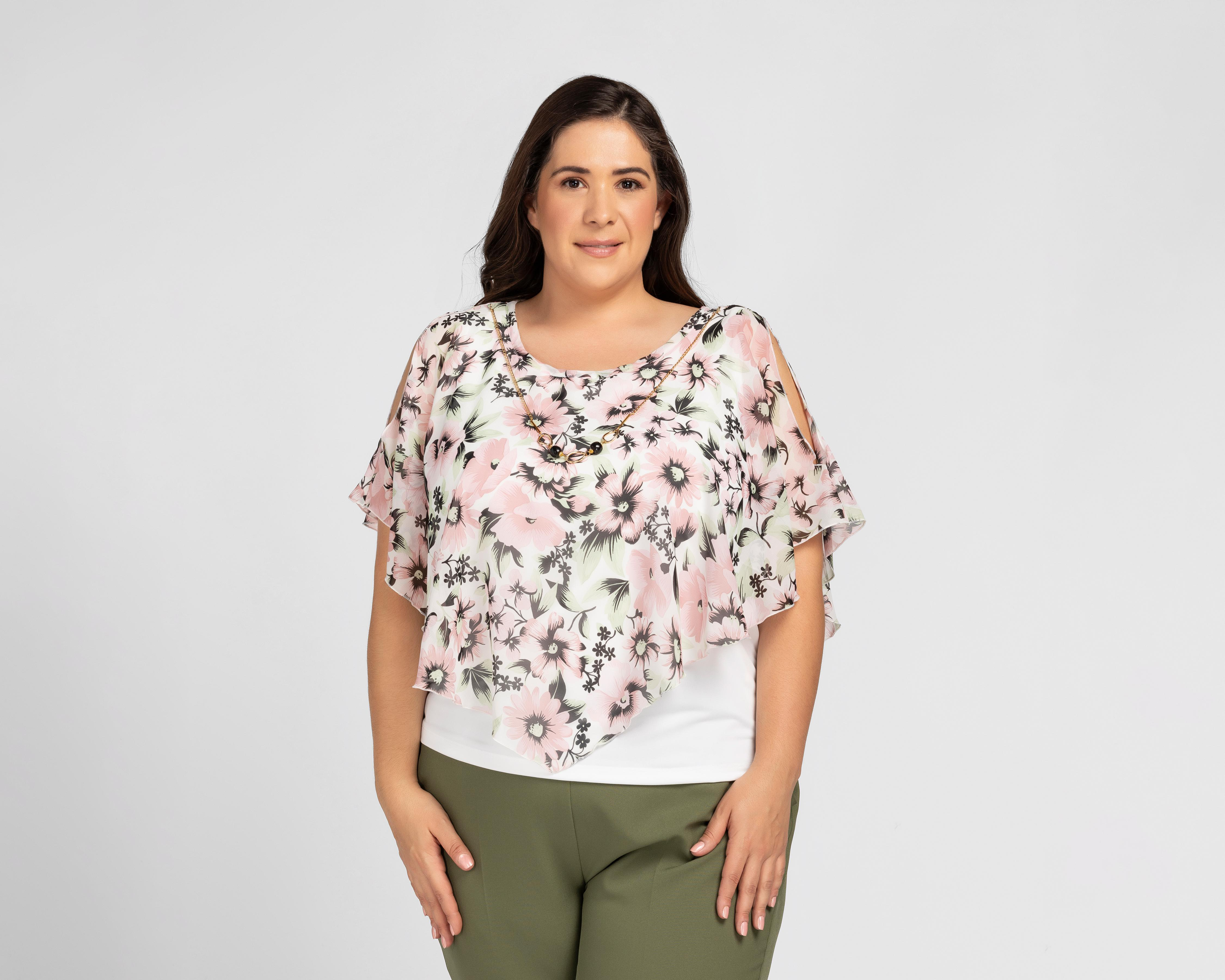 Blusa Sahara con Estampado Floral y Collar