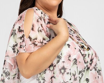 Foto 4 | Blusa Sahara con Estampado Floral y Collar