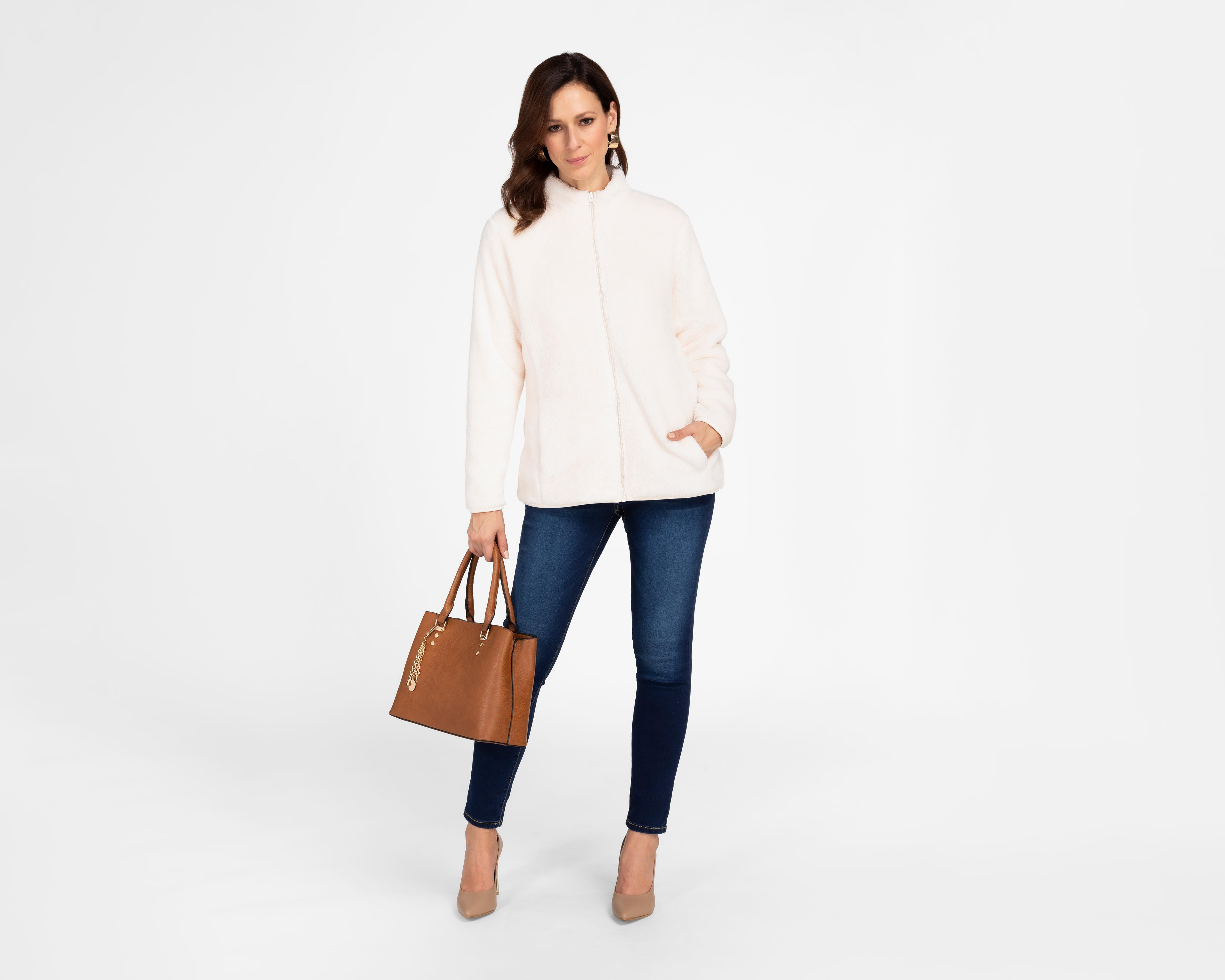 Foto 2 | Chamarra Lady Sun Beige con Peluche