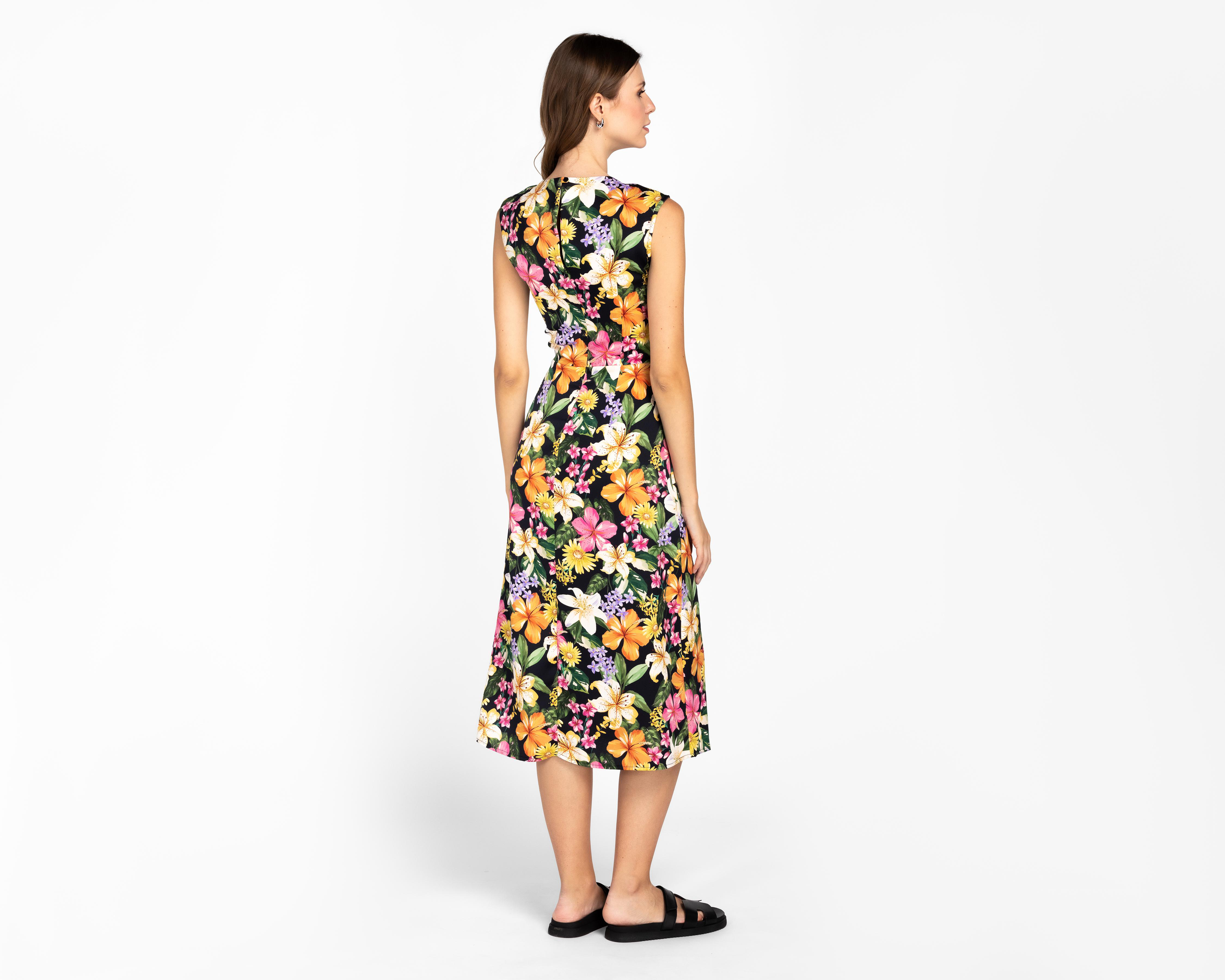 Foto 4 pulgar | Vestido Casual Andiamo Floral sin Mangas con Escote V para Mujer