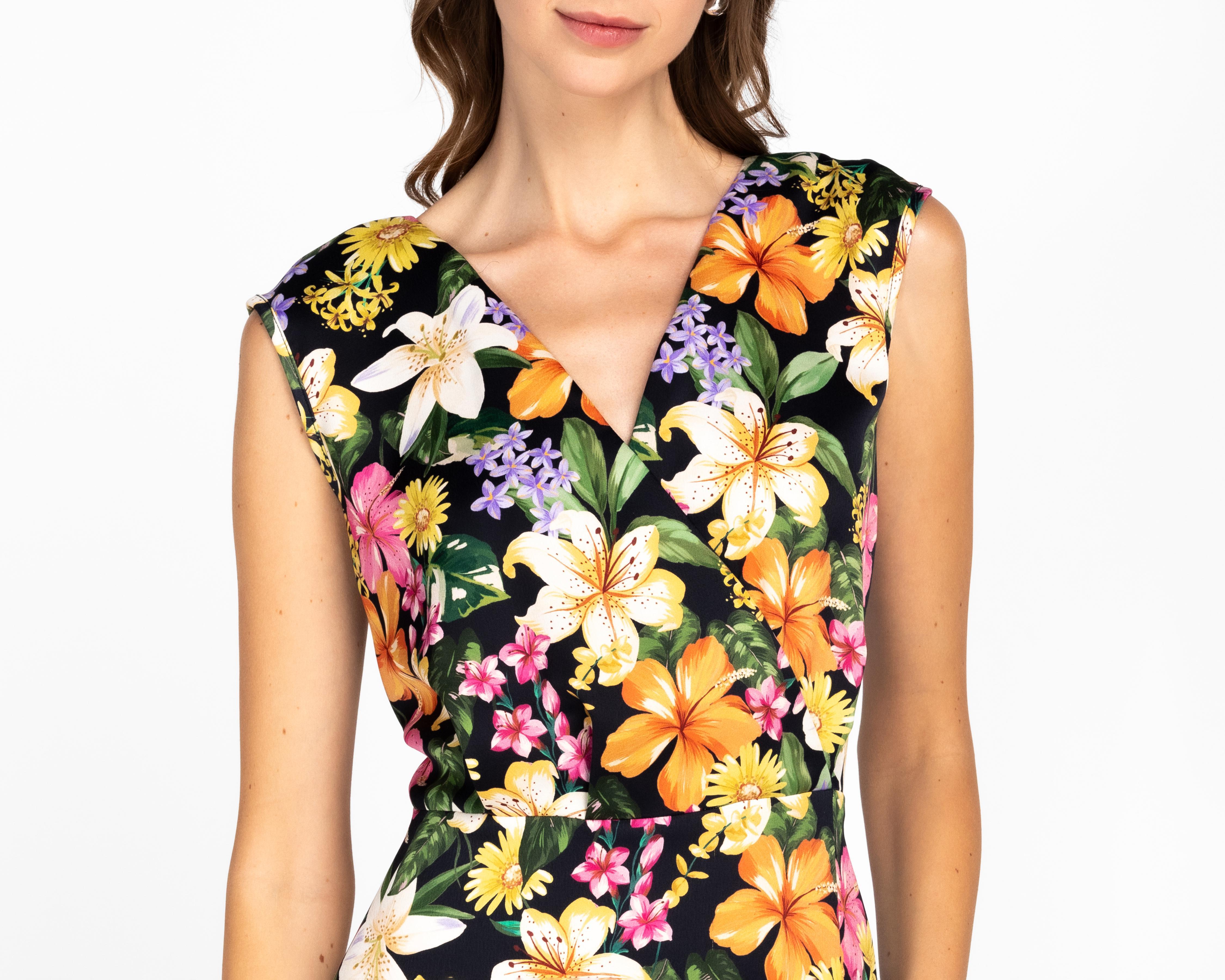 Foto 5 pulgar | Vestido Casual Andiamo Floral sin Mangas con Escote V para Mujer