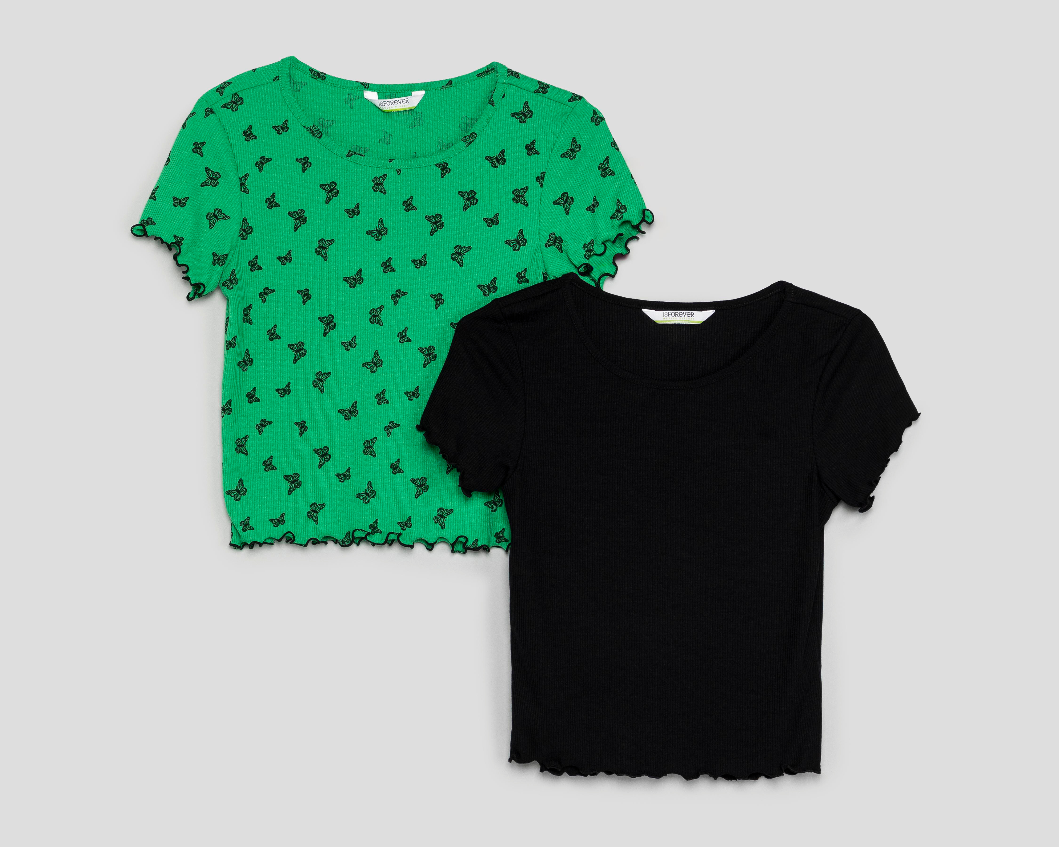 Foto 1 | Playera Manga Corta 18 Forever para Mujer 2 Piezas
