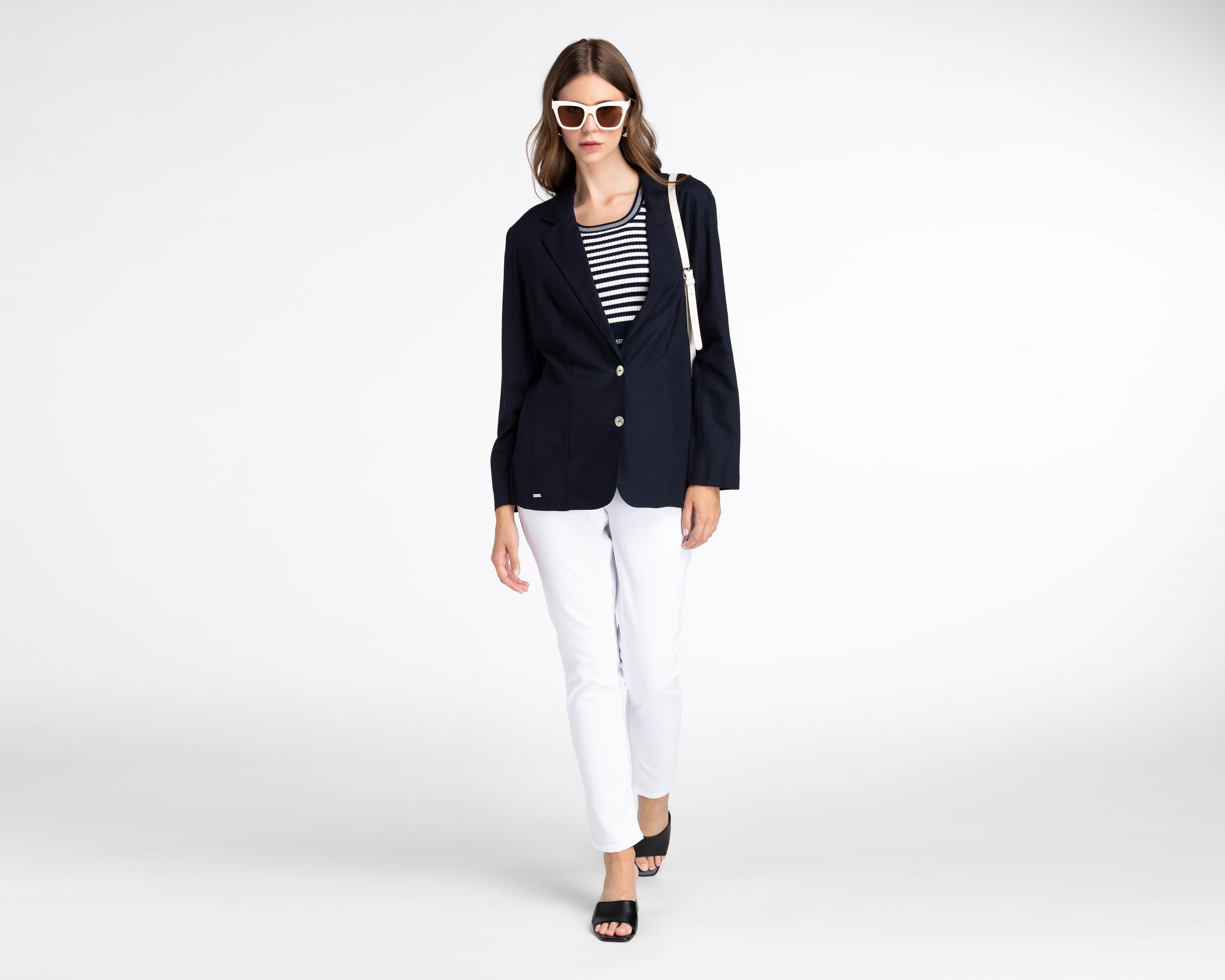 Foto 3 pulgar | Blazer Azul Andiamo para Mujer