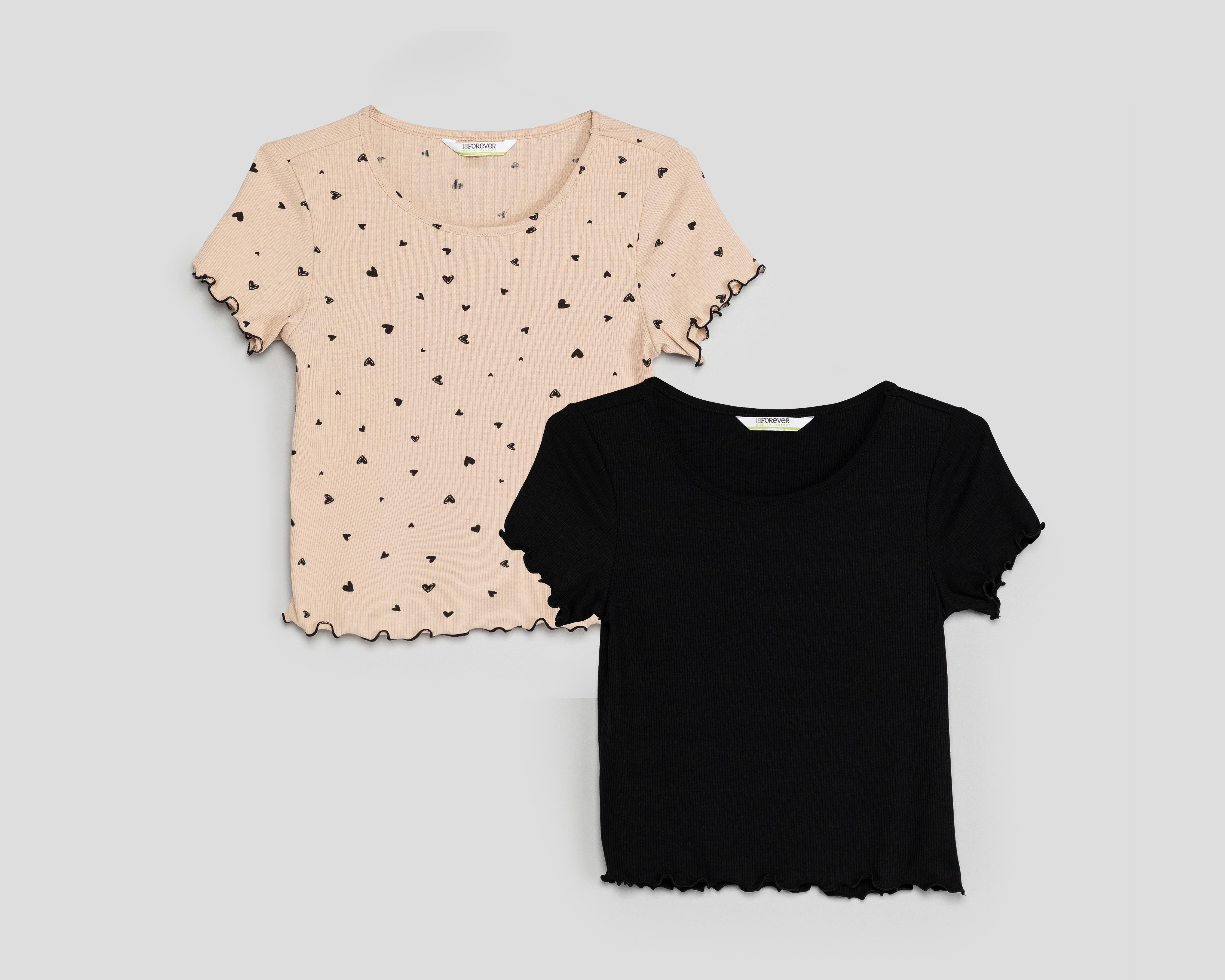 Foto 1 | Playera Manga Corta 18 Forever para Mujer 2 Piezas