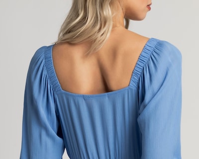 Foto 5 | Vestido Casual Refill Azul Manga 3/4 Corto para Mujer