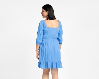 Foto 6 | Vestido Casual Refill Azul Manga 3/4 Corto para Mujer