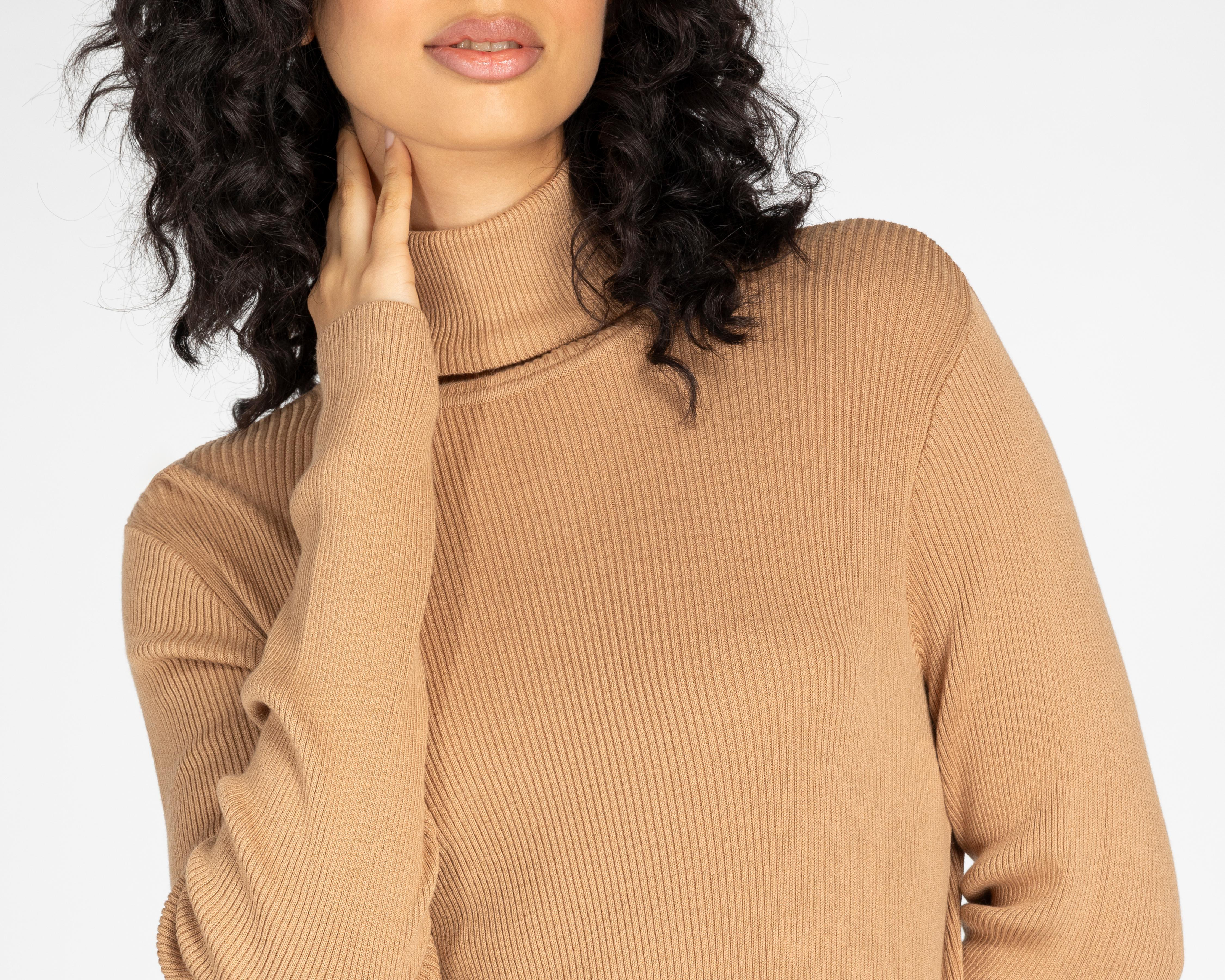 Foto 4 | Suéter Refill Beige Cuello Alto