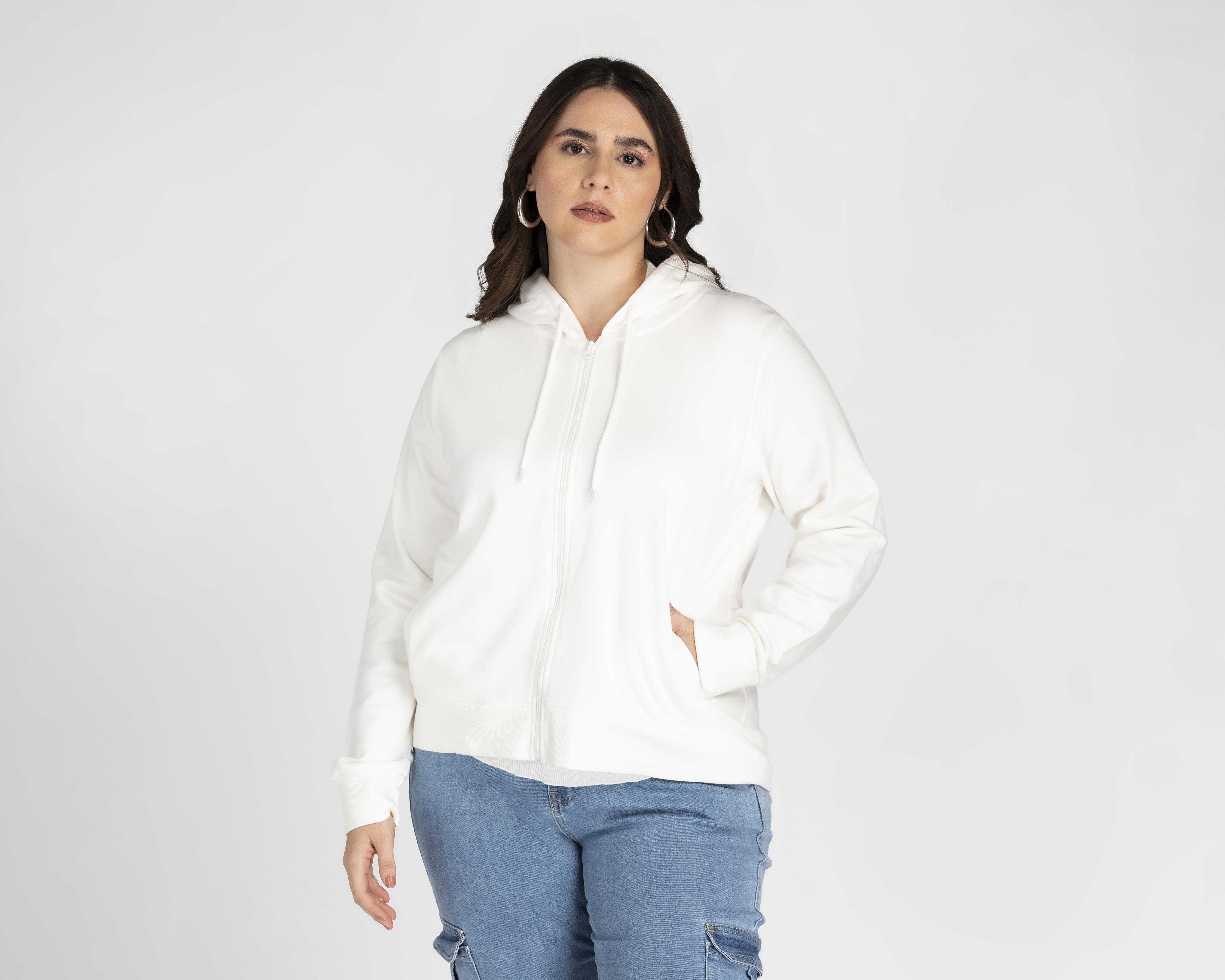 Foto 4 | Sudadera Refill Blanca con Capucha