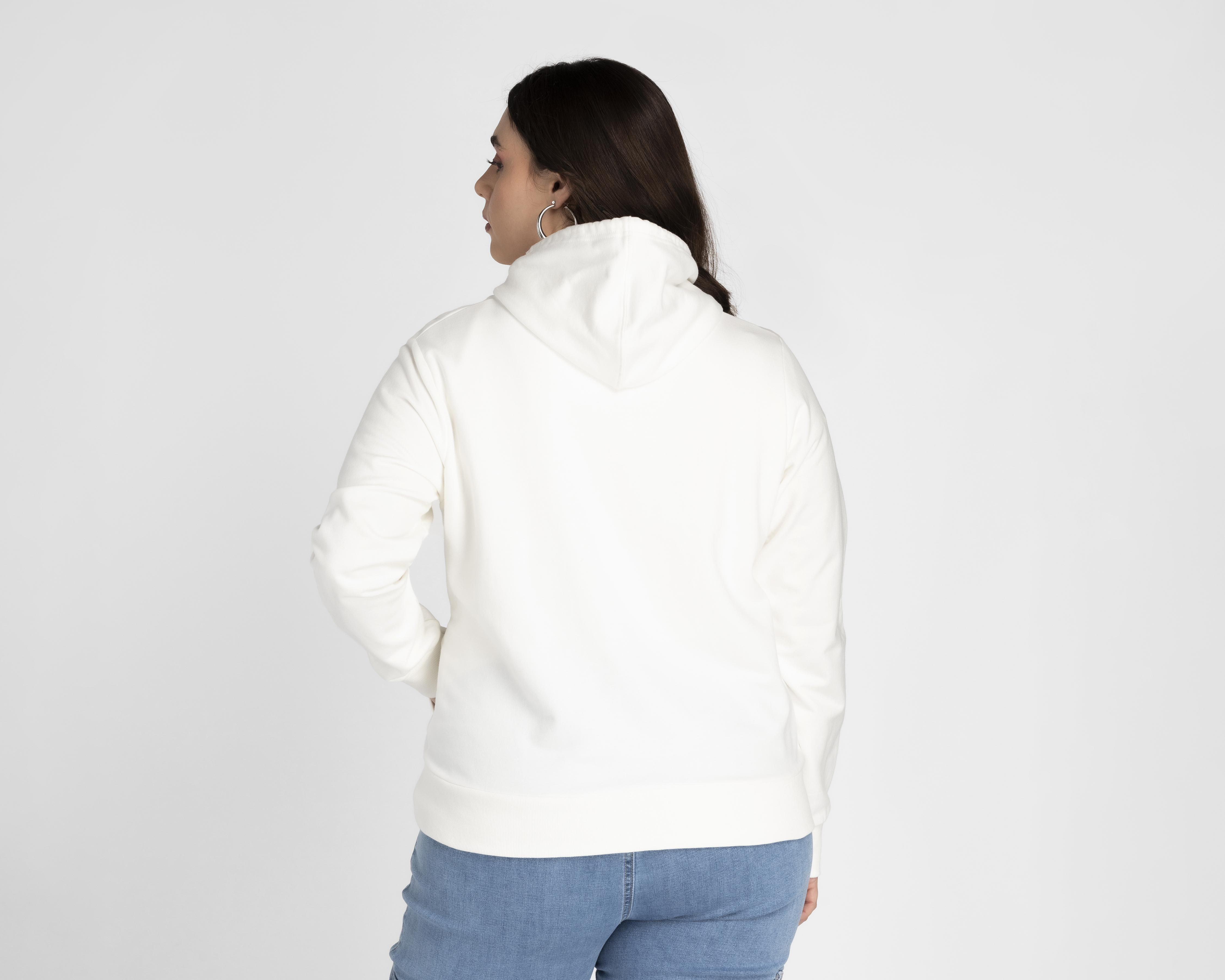 Foto 6 | Sudadera Refill Blanca con Capucha